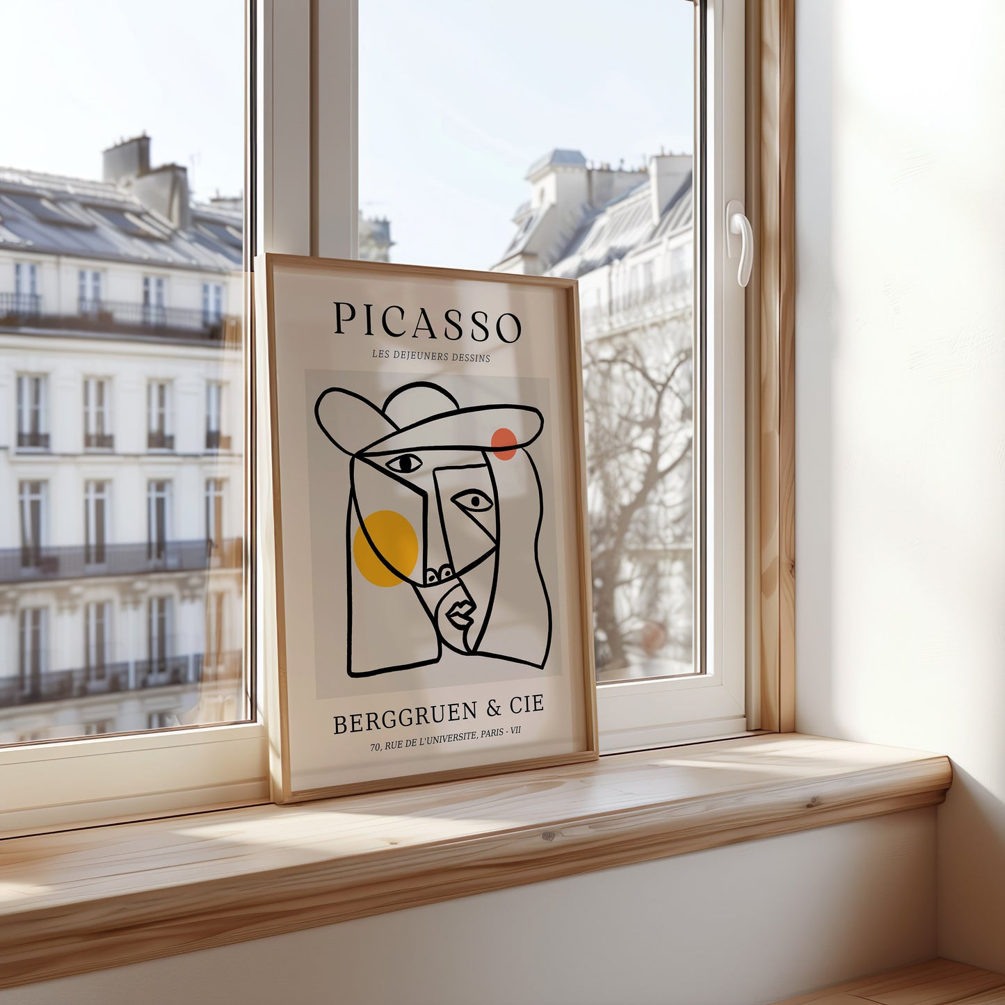 Picasso Art Set of Three, Minimalist Line Art Prints, Berggruen & Cie Exhibition Posters, Abstract Picasso Face Art, Modern Wall Art