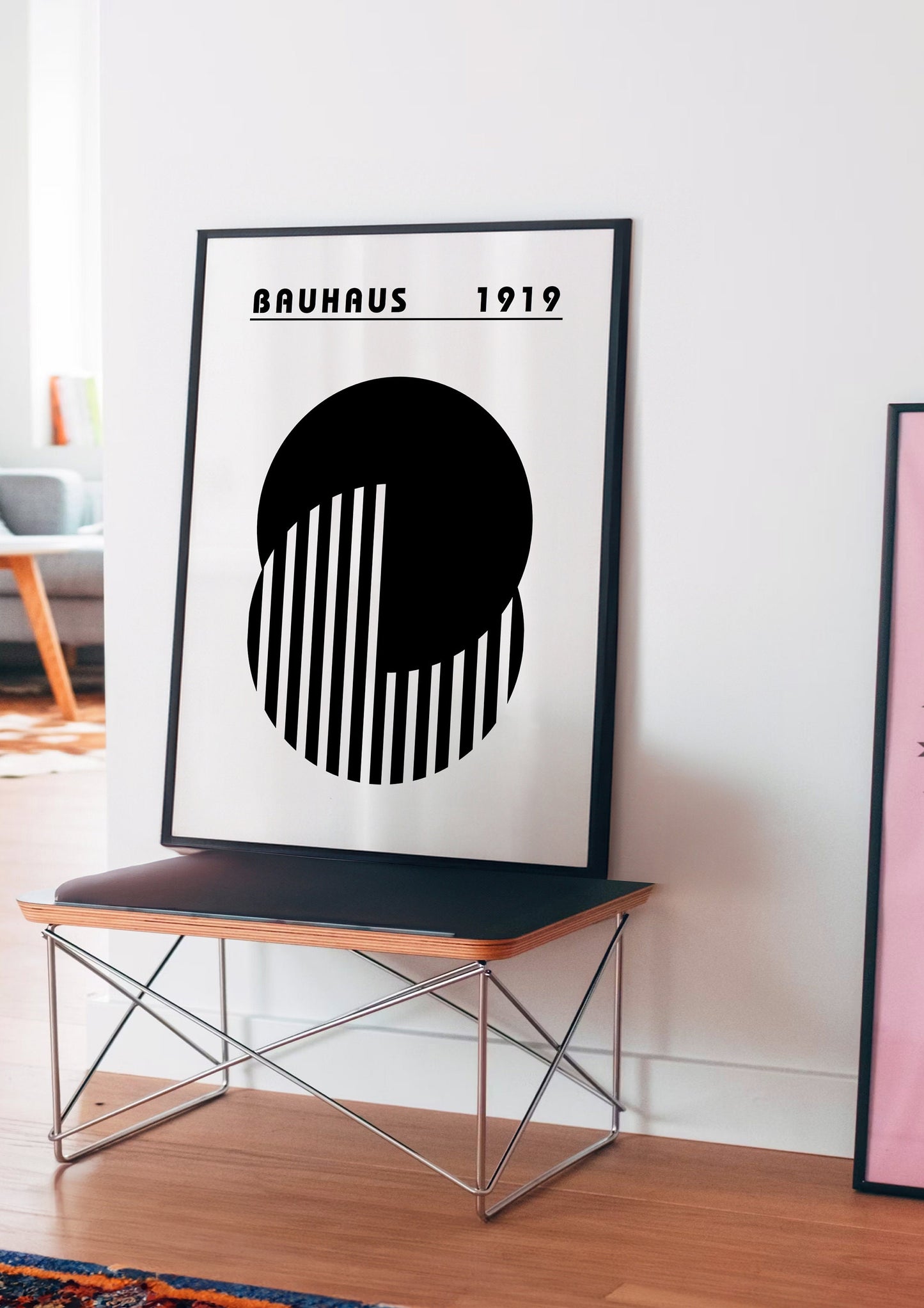 Bauhaus 1919 Poster, Black and White Geometric Art Print, Minimalist Bauhaus Wall Art, Modern Abstract Design, Bauhaus Movement Decor, Art