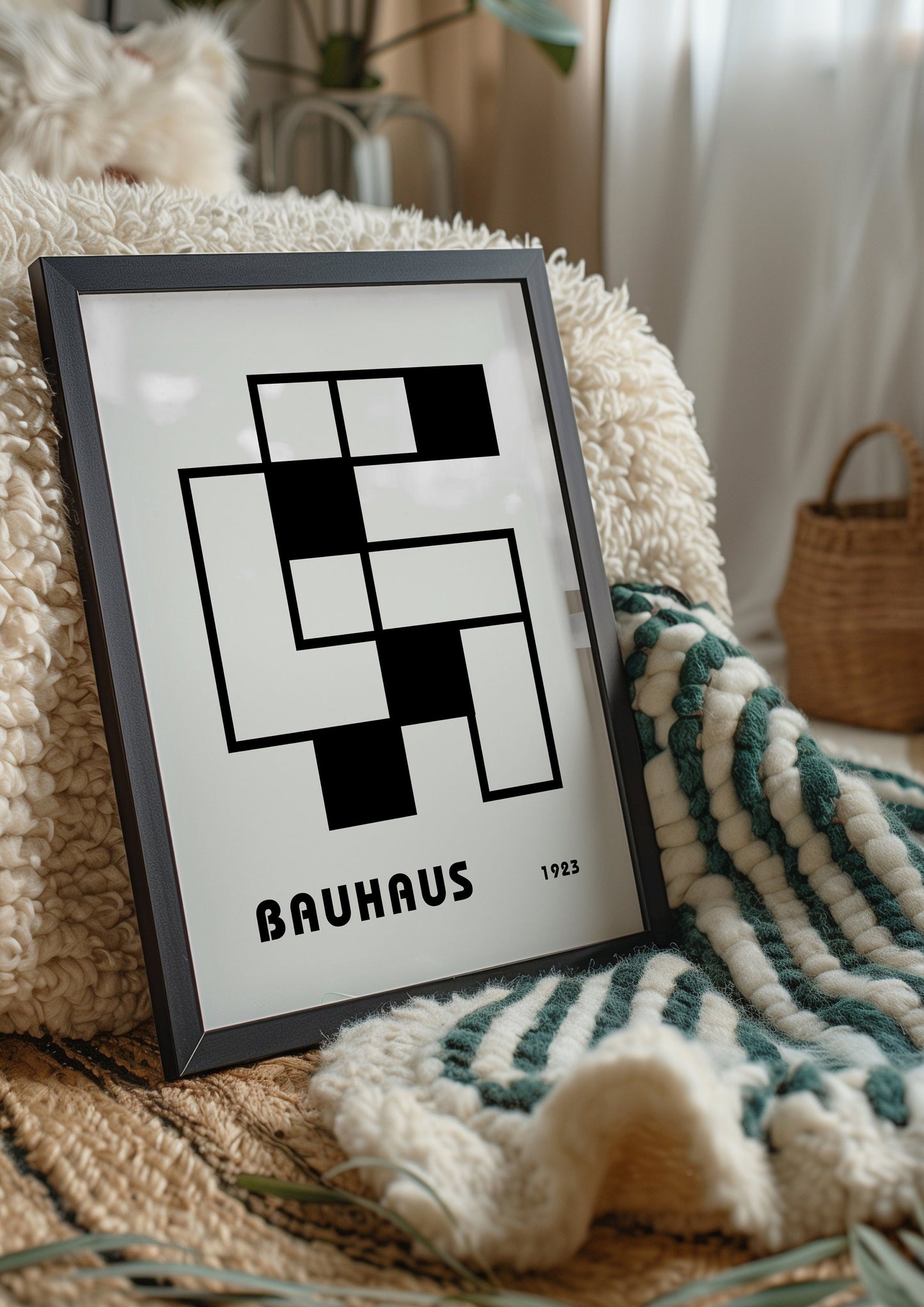 Black and White Bauhaus Poster, Geometric Abstract Art Print, Bauhaus 1923 Design, Minimalist Wall Art, Modernist Home Decor, Bauhaus Poster