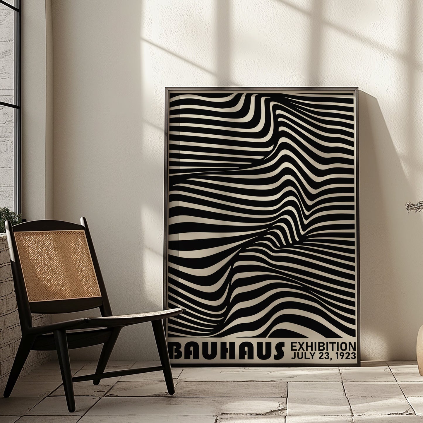 Bauhaus Exhibition Poster, July 23, 1923, Black and White Abstract Art, Modern Geometric Design, Minimalist Wall Art, Bauhaus Movement Print