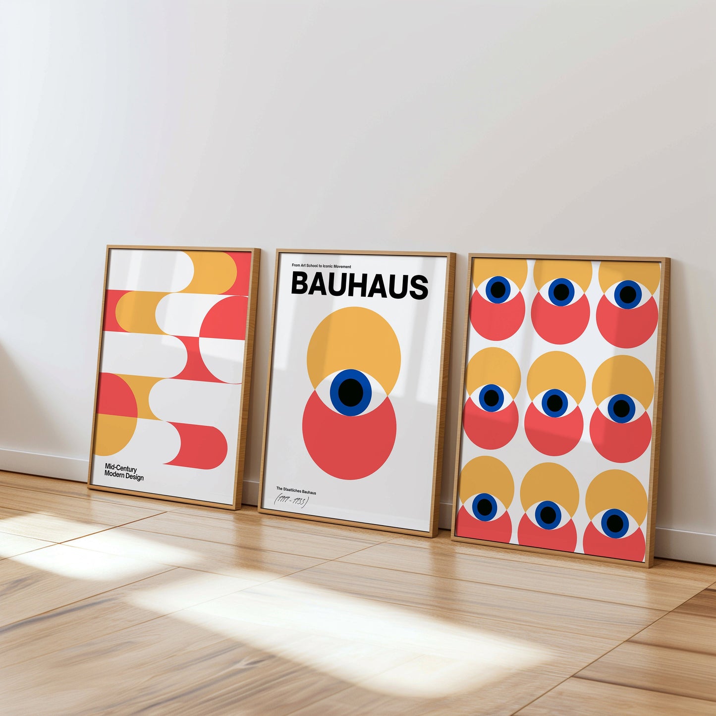 Bauhaus Art Print Set, Mid-Century Modern Design Posters, Geometric Wall Art, Bauhaus Movement Tribute, Contemporary Home Decor, Posters