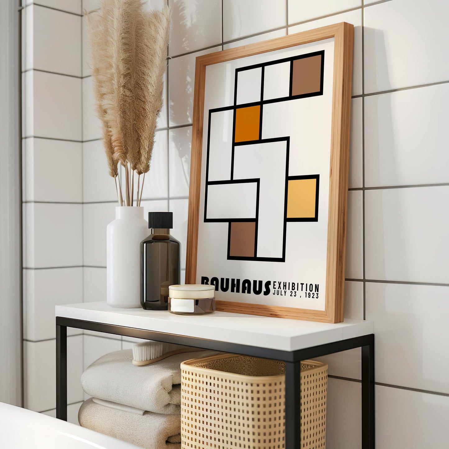 Neutral Bauhaus Poster Set, Mid-Century Modern Wall Art, Geometric Art Prints, Bauhaus 1919, Exhibition Posters, Abstract Minimalist Decor