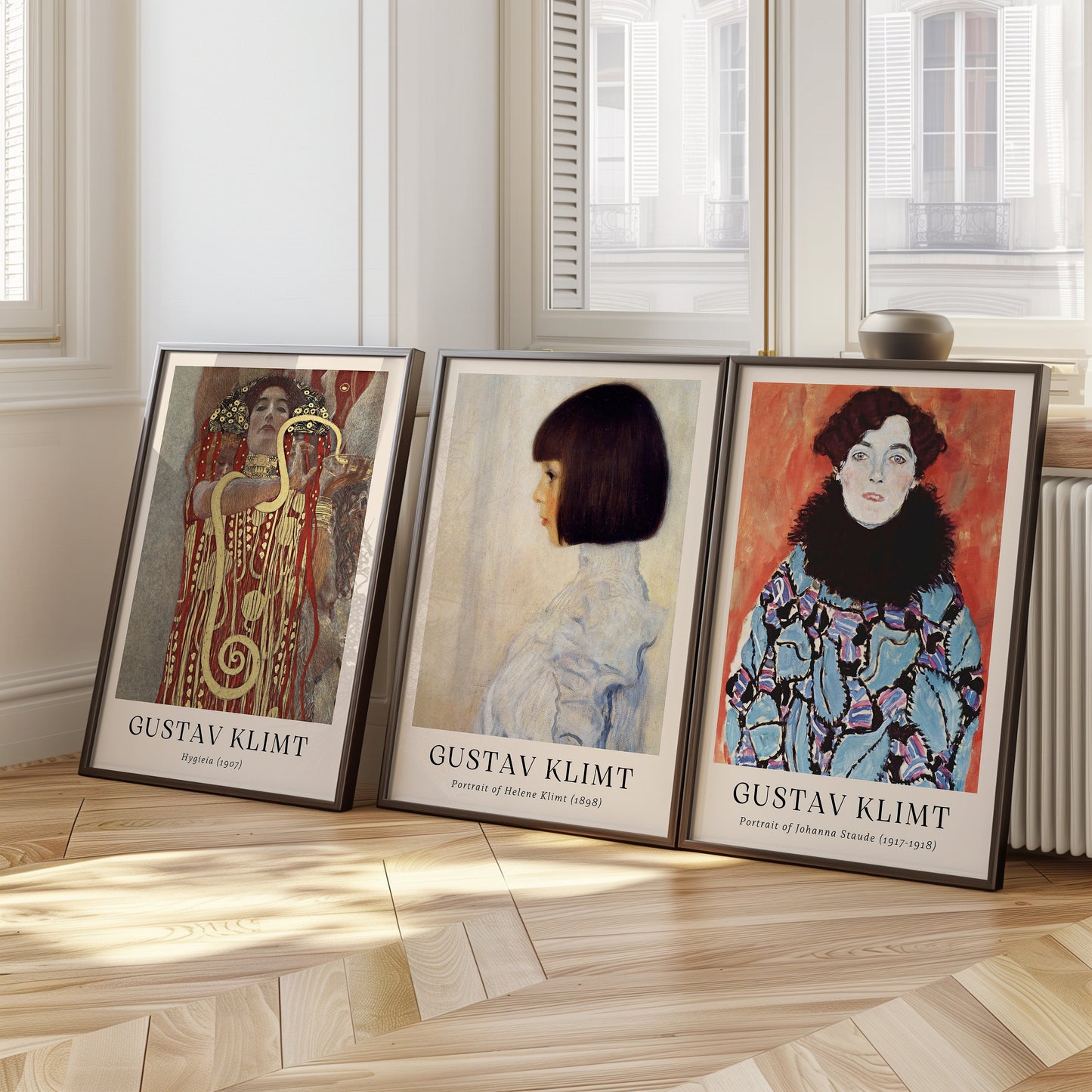 Gustav Klimt Portrait Set, Johanna Staude 1917-1918, Helene Klimt 1898, Hygeia 1907, Klimt Art Posters, Fine Art Prints, Classic Art Decor