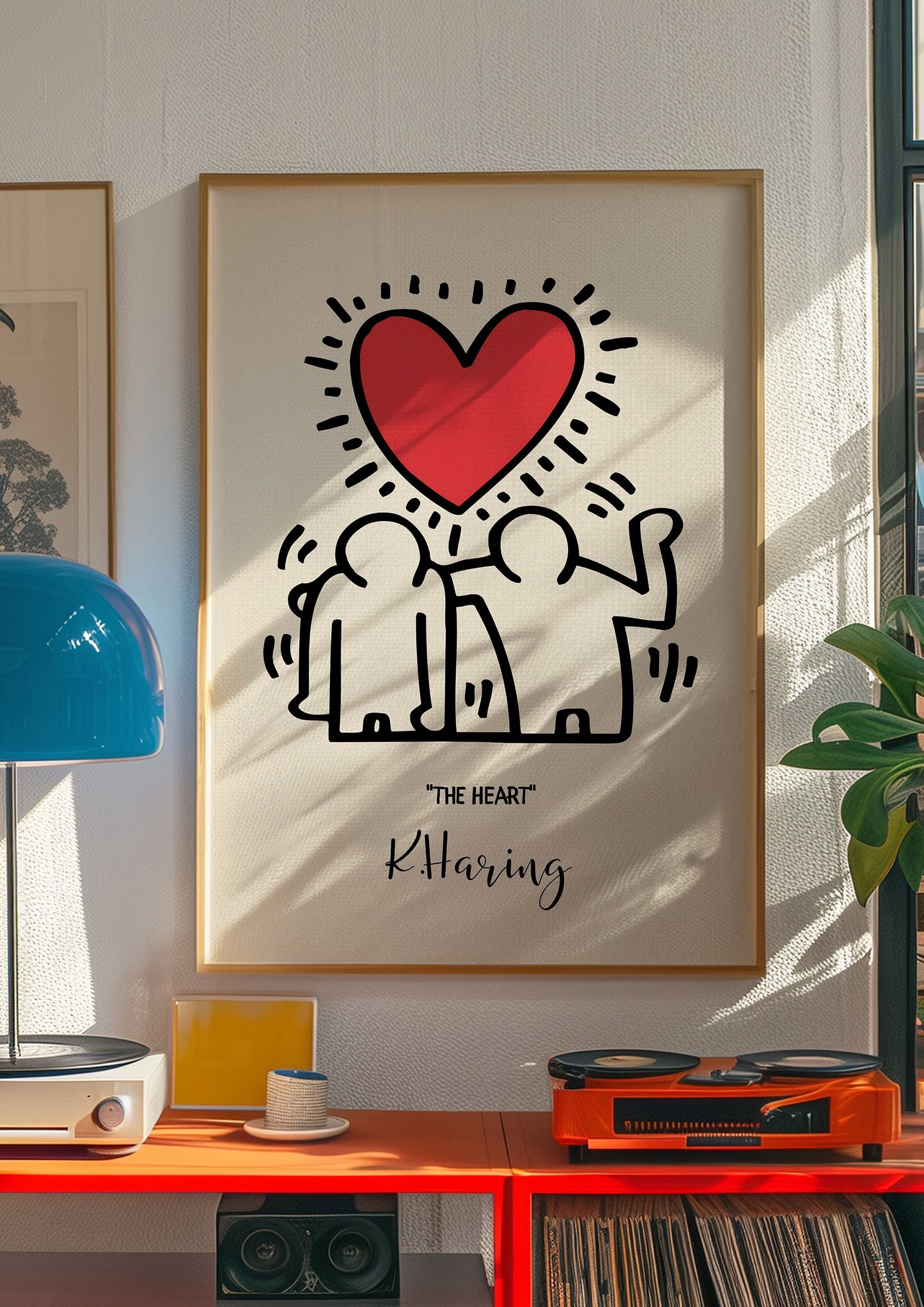 Keith Haring The Heart Poster, Love Pop Art Print, Modern Figurative Wall Art, Iconic 1980s Street Art, Heart and Figures Print,