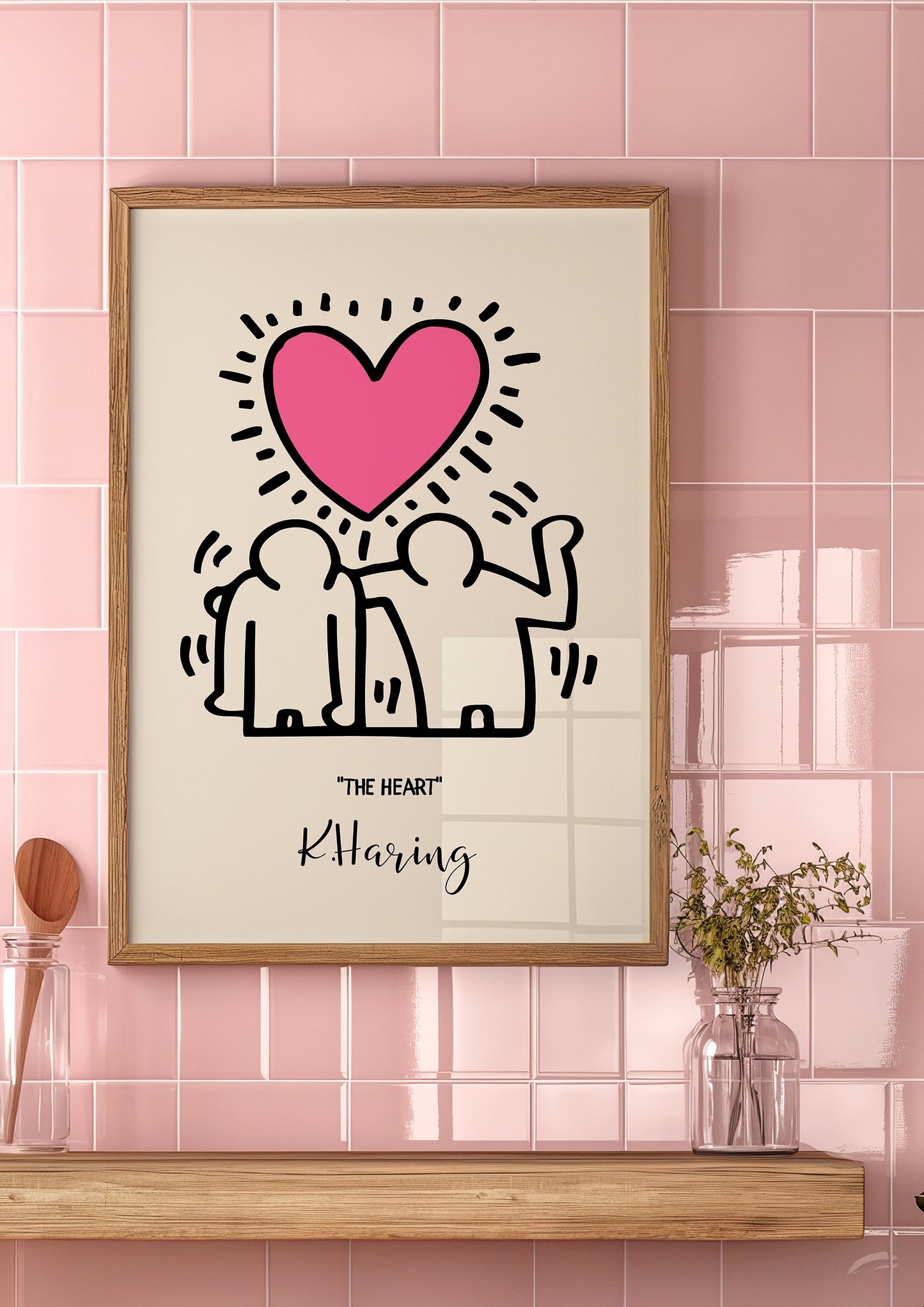 Keith Haring The Heart Poster, Pop Art Print, Iconic Love Symbol Art, Modern Wall Decor, Pink Heart Art, Street Art, Contemporary Wall Art