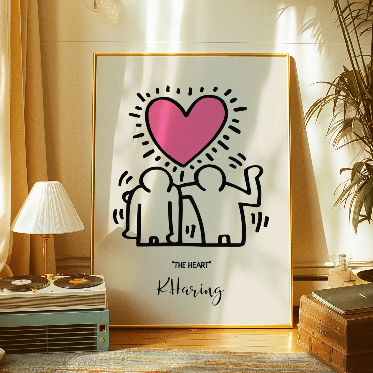 Keith Haring The Heart Poster, Pop Art Print, Iconic Love Symbol Art, Modern Wall Decor, Pink Heart Art, Street Art, Contemporary Wall Art