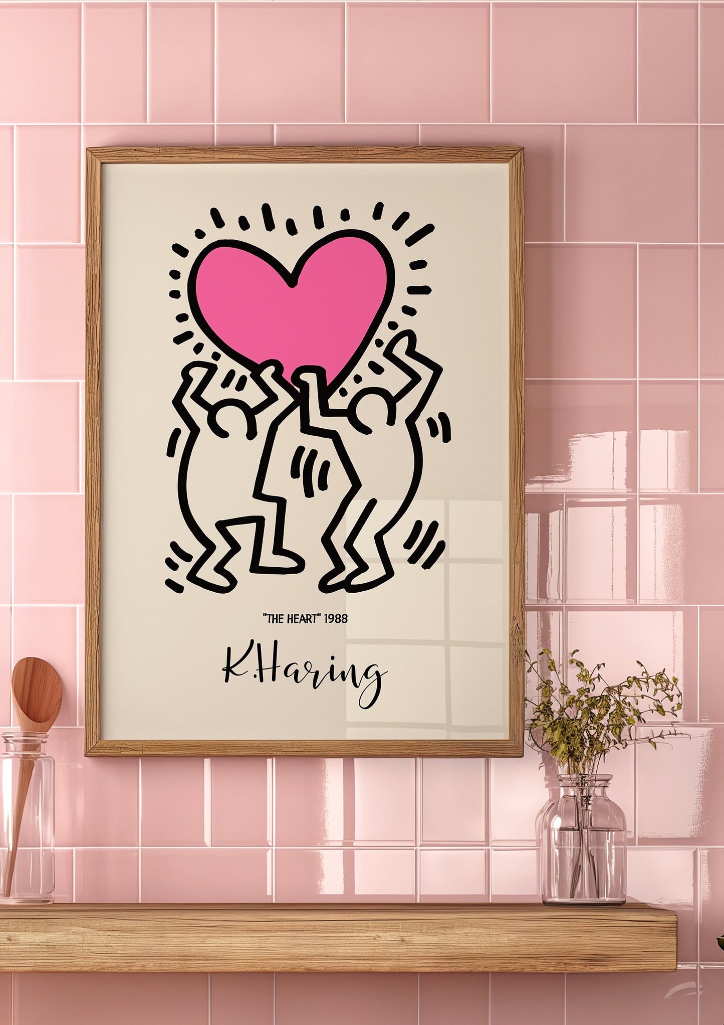 Keith Haring The Heart Poster, Iconic Pop Art Print, Vibrant 80s Artwork, Modern Love Wall Art, Bold Haring Illustration, Famous Street Art