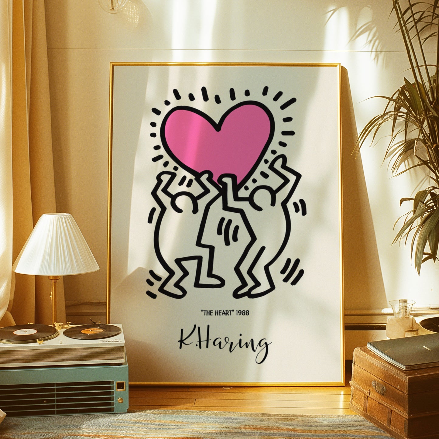 Keith Haring The Heart Poster, Iconic Pop Art Print, Vibrant 80s Artwork, Modern Love Wall Art, Bold Haring Illustration, Famous Street Art