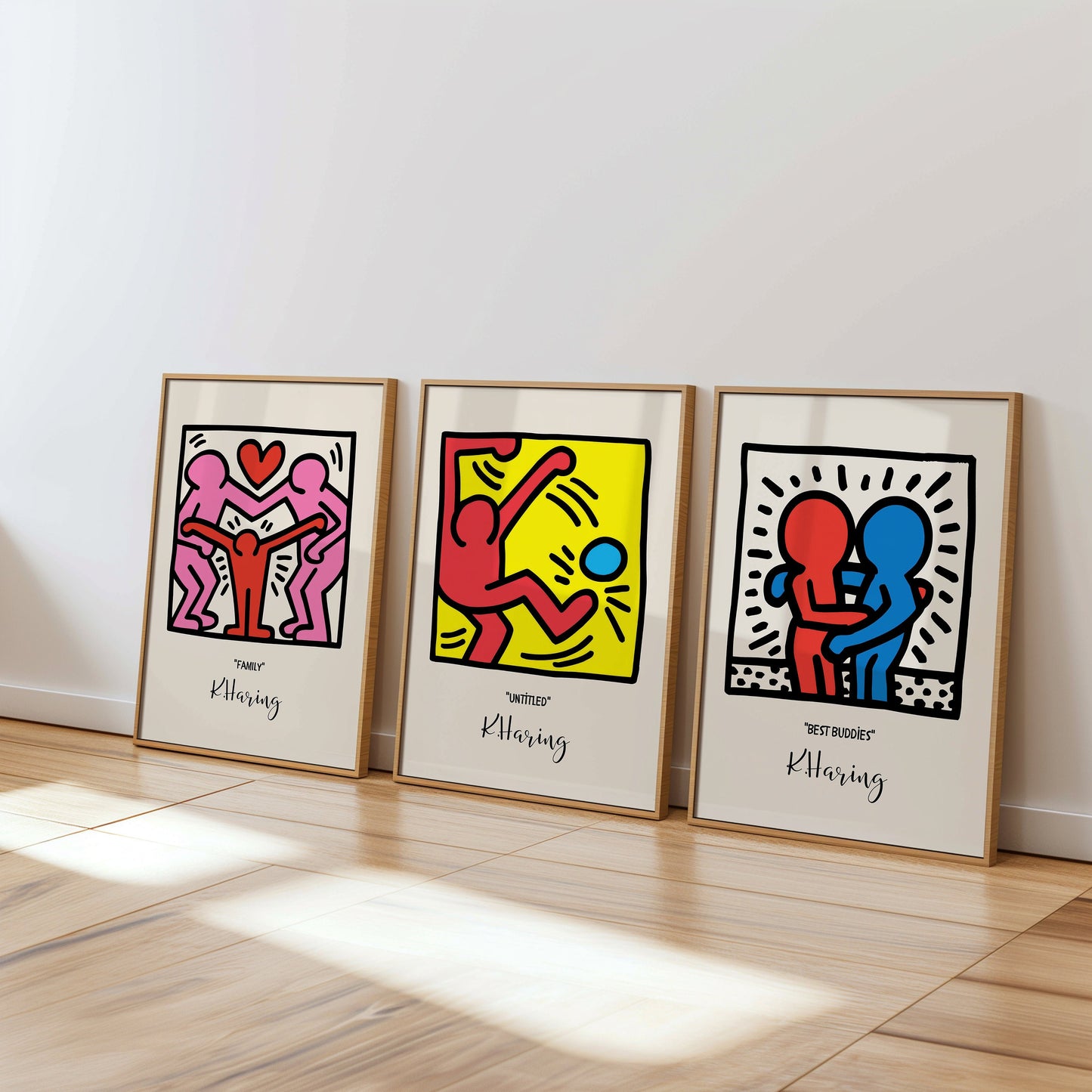 Keith Haring Poster Set, Untitled, Untitled Earth Day, Crack Down, Bold Pop Art Prints, 80s Retro Wall Art, Vibrant Street Art Posters