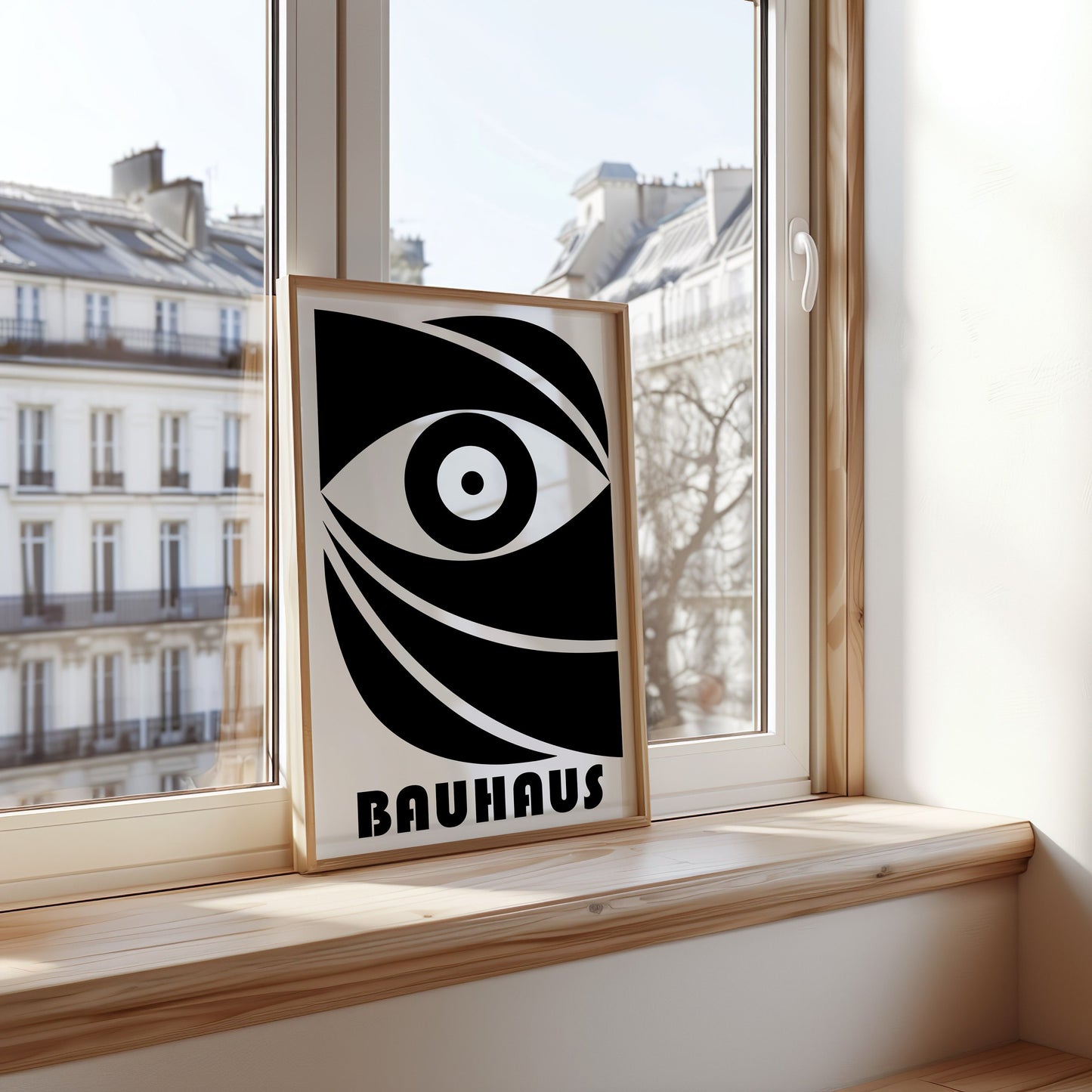 Bauhaus Eye Poster, Black and White Geometric Print, Minimalist Wall Art, Modern Bauhaus Decor, 1920s Bauhaus Design, Modern Art Poster