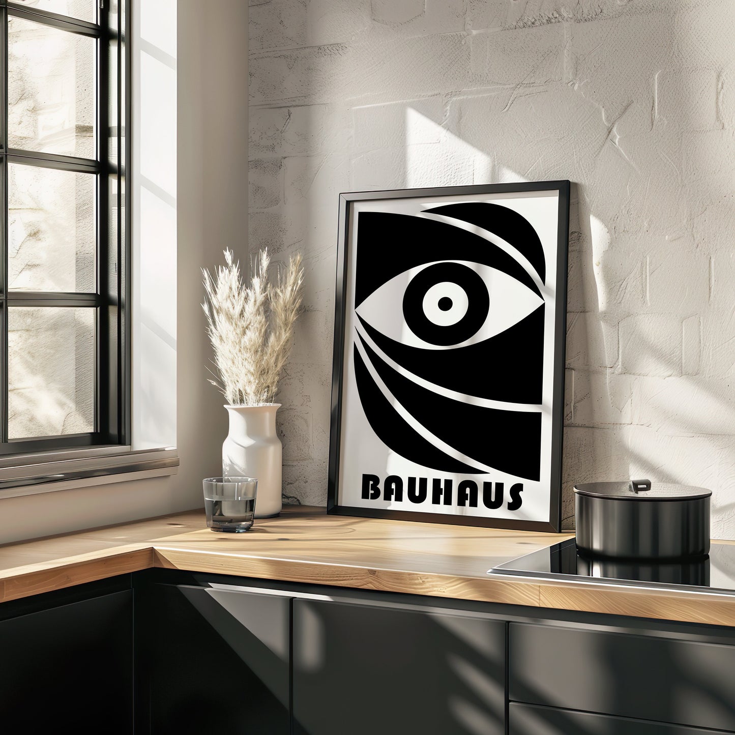 Bauhaus Eye Poster, Black and White Geometric Print, Minimalist Wall Art, Modern Bauhaus Decor, 1920s Bauhaus Design, Modern Art Poster