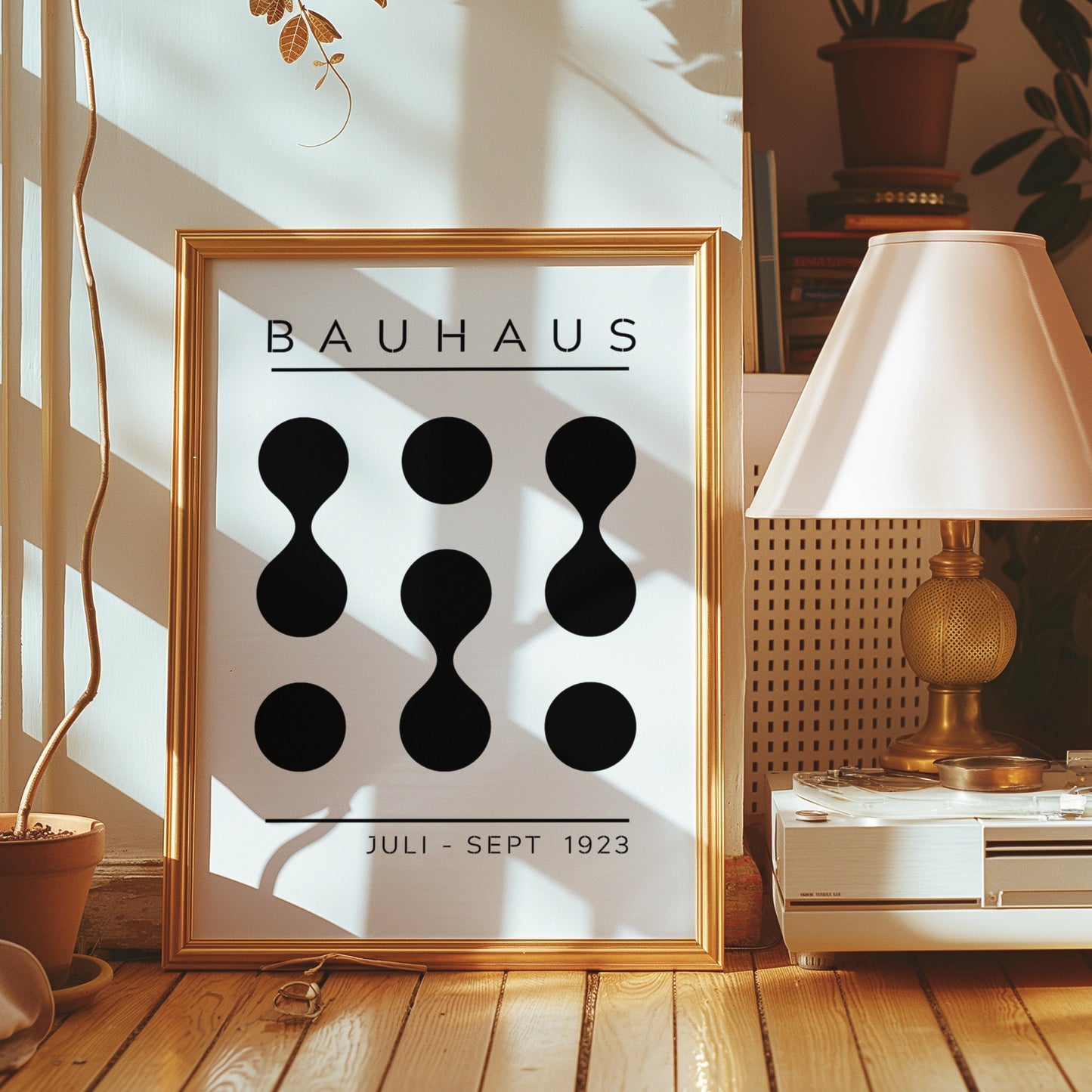 Bauhaus Exhibition Poster, Black and White Abstract Art, Minimalist Geometric Print, Bauhaus Juli-Sept 1923, Modern Wall Decor