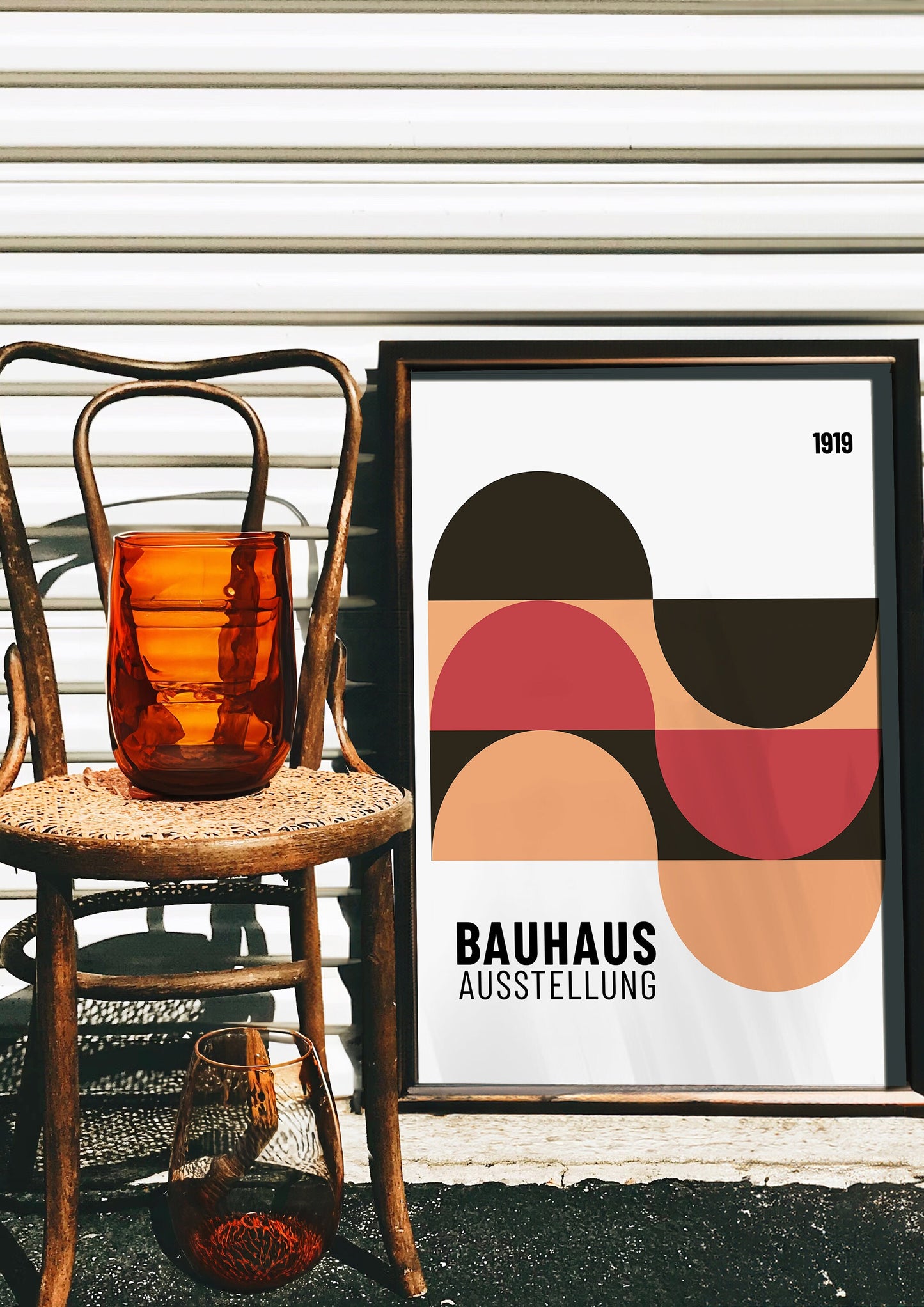 Bauhaus Exhibition Poster, 1919 Abstract Wall Art, Retro Geometric Print, Mid-Century Modern Decor, Minimalist Art for Home and Office