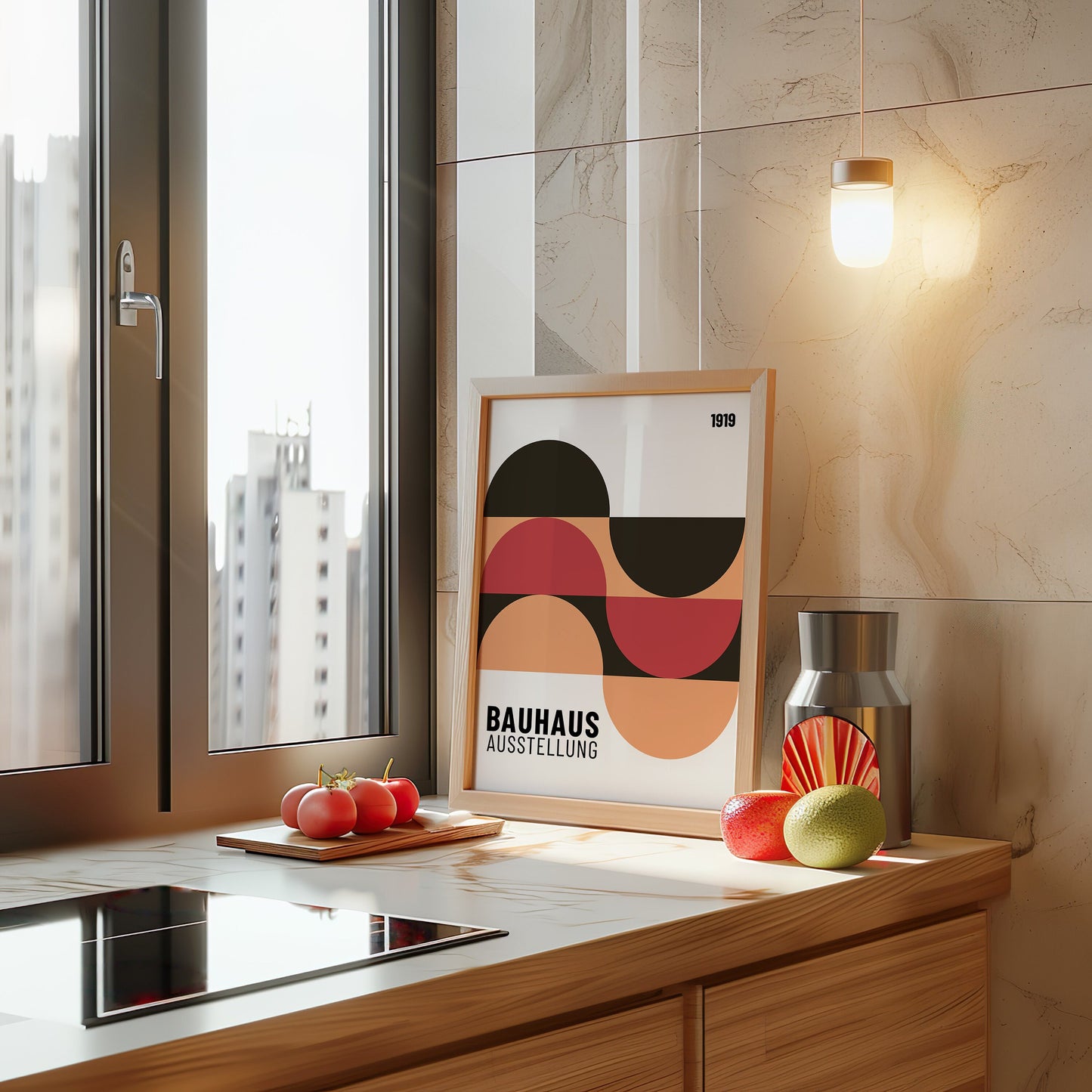 Bauhaus Exhibition Poster, 1919 Abstract Wall Art, Retro Geometric Print, Mid-Century Modern Decor, Minimalist Art for Home and Office