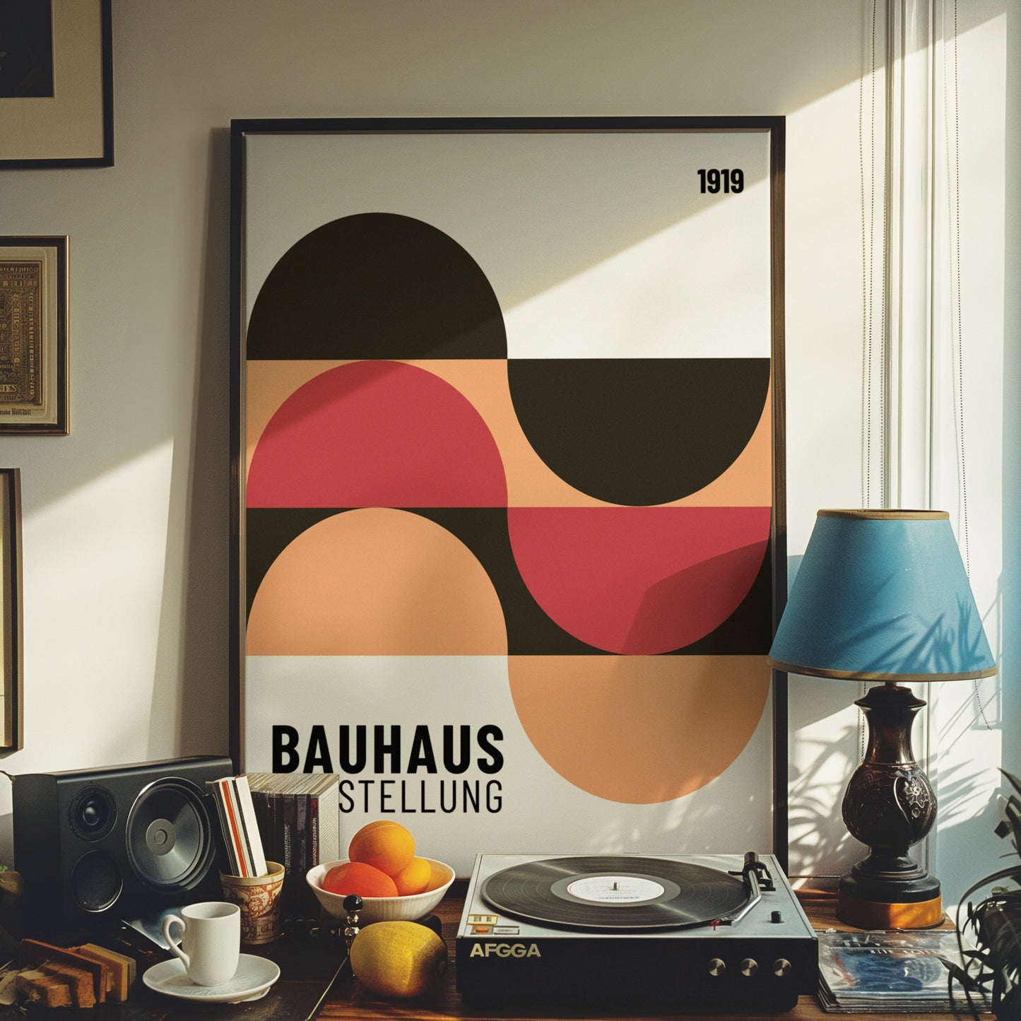 Bauhaus Exhibition Poster, 1919 Abstract Wall Art, Retro Geometric Print, Mid-Century Modern Decor, Minimalist Art for Home and Office