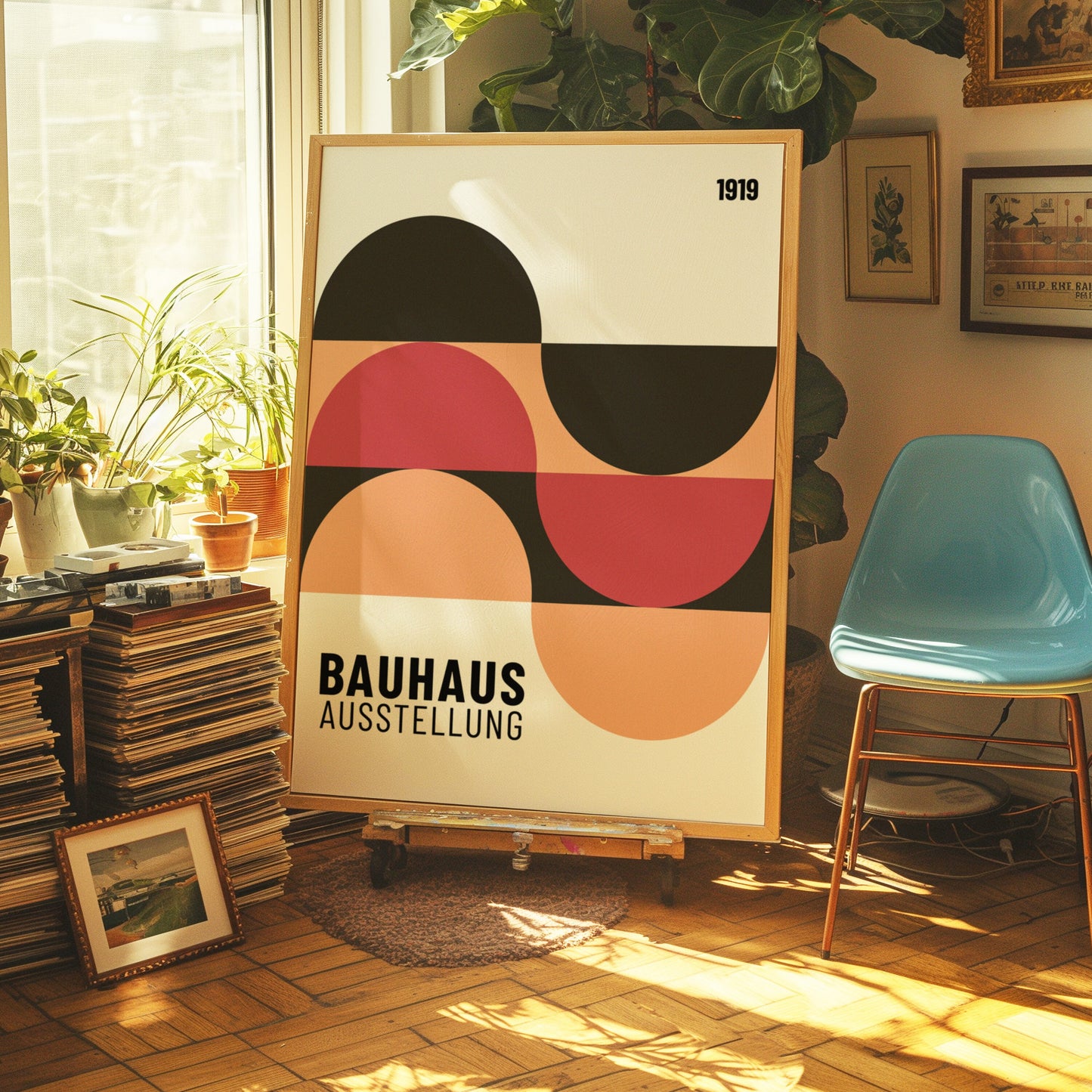 Bauhaus Exhibition Poster, 1919 Abstract Wall Art, Retro Geometric Print, Mid-Century Modern Decor, Minimalist Art for Home and Office