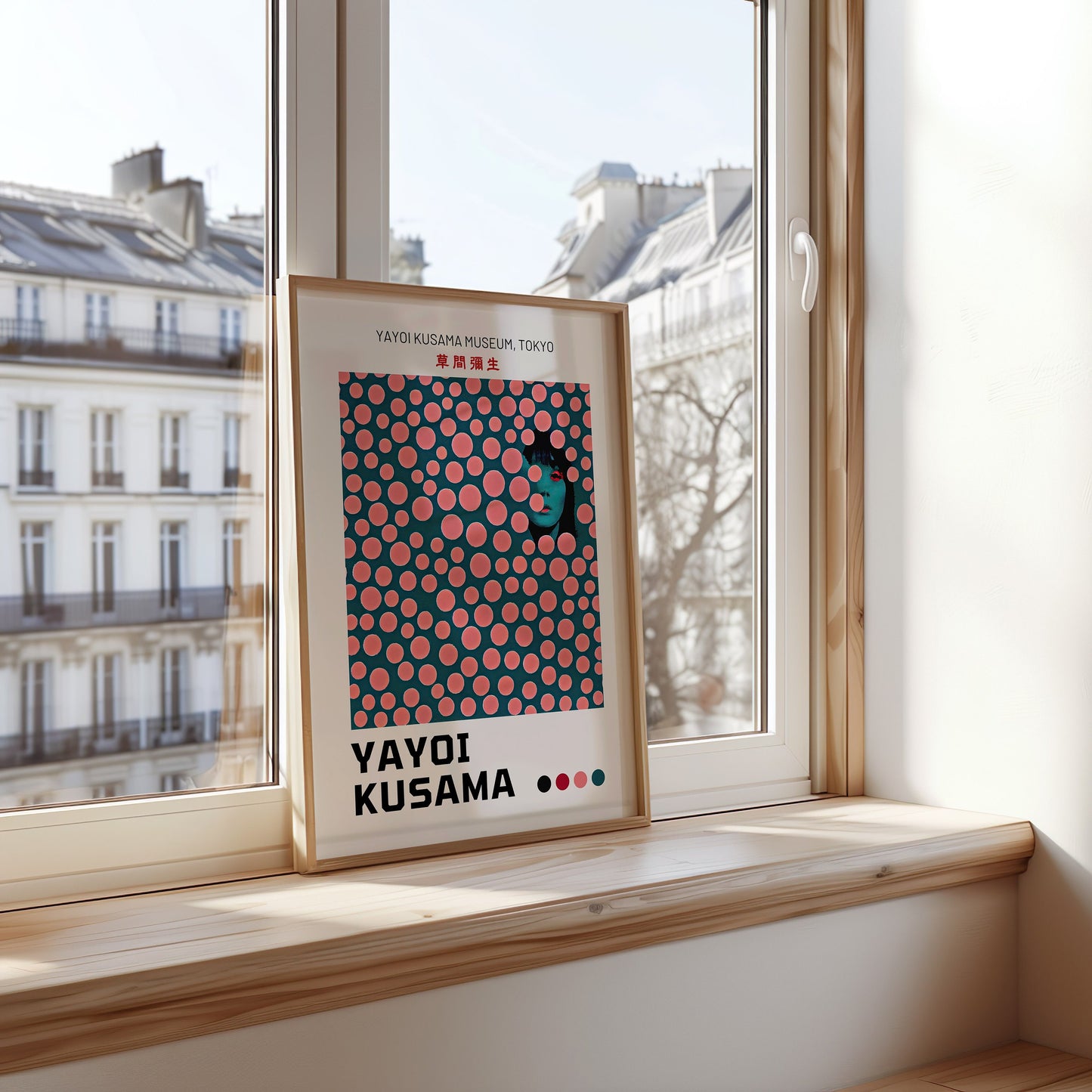 Yayoi Kusama Dots Poster, Japanese Pop Art Print, Modern Art Wall Decor, Kusama Tokyo Museum Exhibition Print, Infinity Room Art