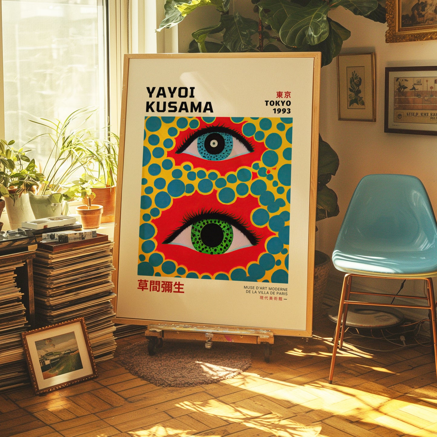 Yayoi Kusama Tokyo 1993 Poster, Vibrant Eye Abstract Art, Psychedelic Dot Design, Contemporary Japanese Pop Art Print, Colorful Exhibition