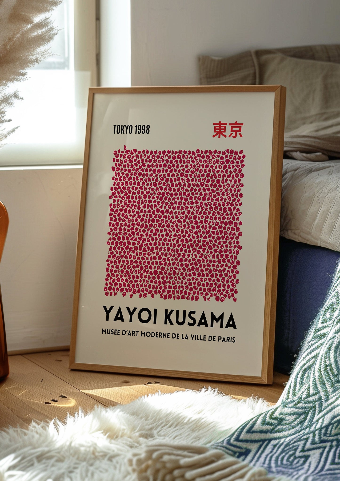 Yayoi Kusama Red Dot Art Print, Tokyo 1998 Minimalist Poster, Contemporary Abstract Wall Decor, Modern Japanese Artwork for Kitchen, Poster