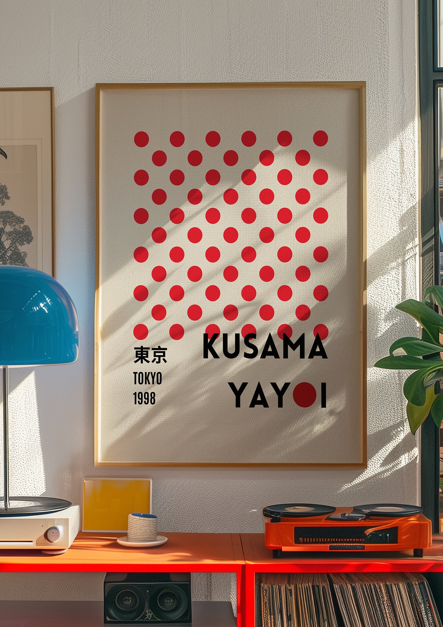 Yayoi Kusama Poster, Red Dots Art, Japanese Modern Art Print, Minimalist Kusama Poster, Contemporary Wall Art, Polka Dot Poster, Kusama Art