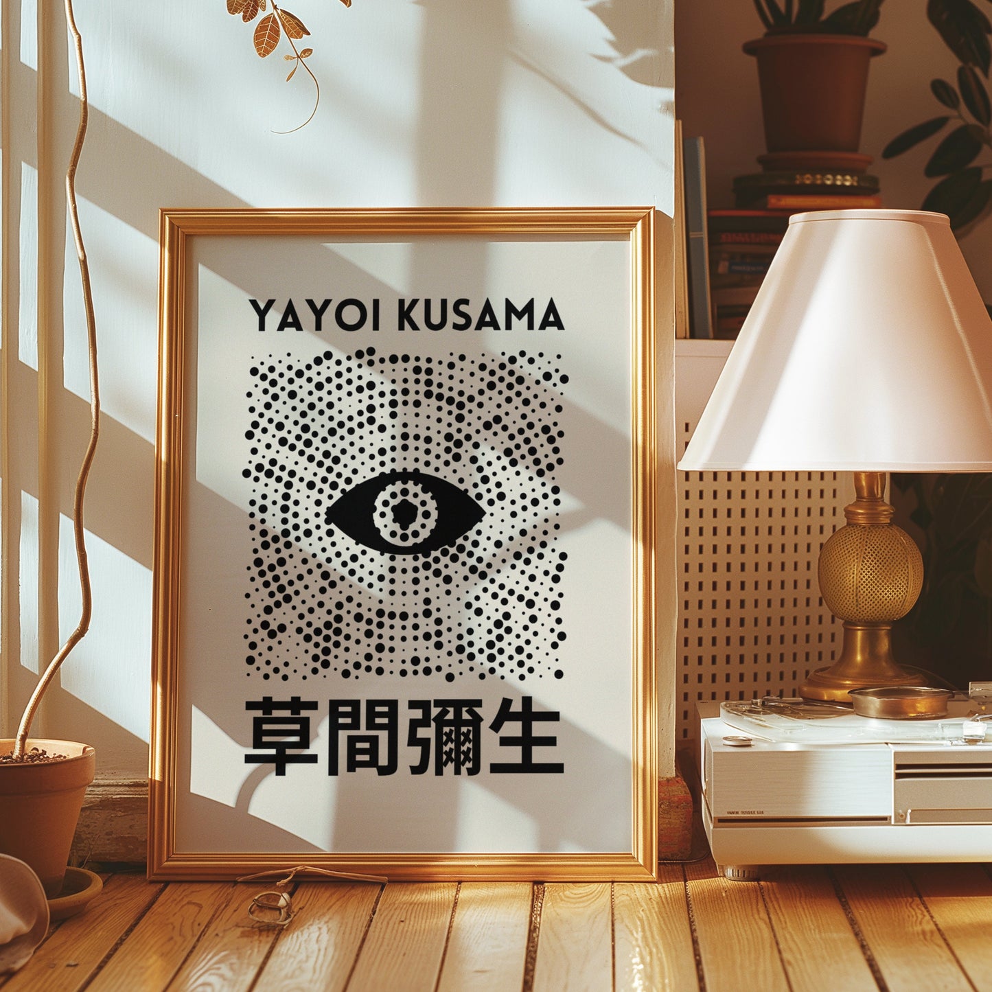 Yayoi Kusama Eye Poster, Black Dots Minimalist Art, Japanese Contemporary Wall Art, Abstract Kusama Print, Eye Wall Art, Japanese Poster