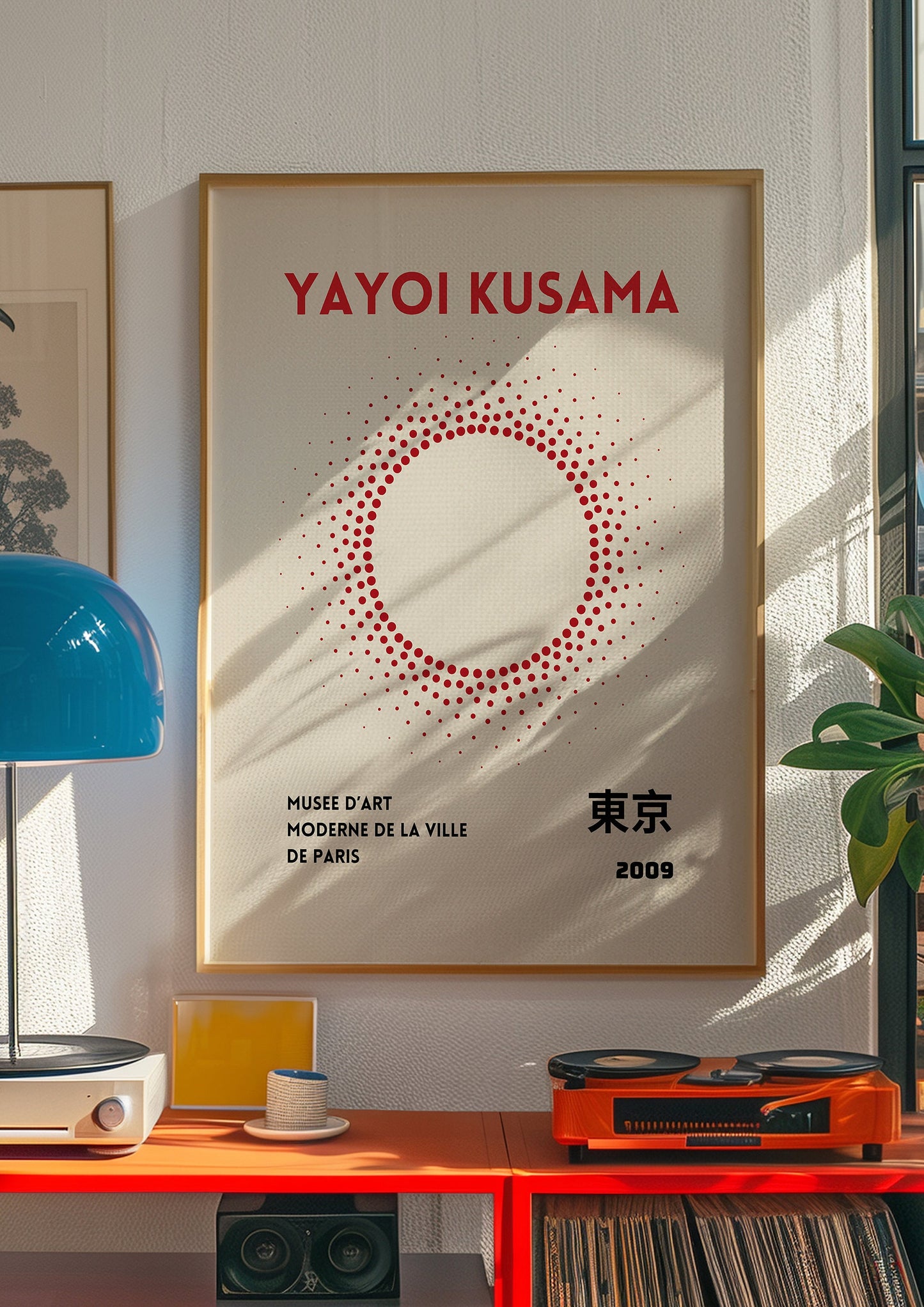 Yayoi Kusama Poster, Red Dot Art Print, Modern Japanese Art, Tokyo 2009 Exhibition, Minimalist Wall Art, Geometric Circle Poster