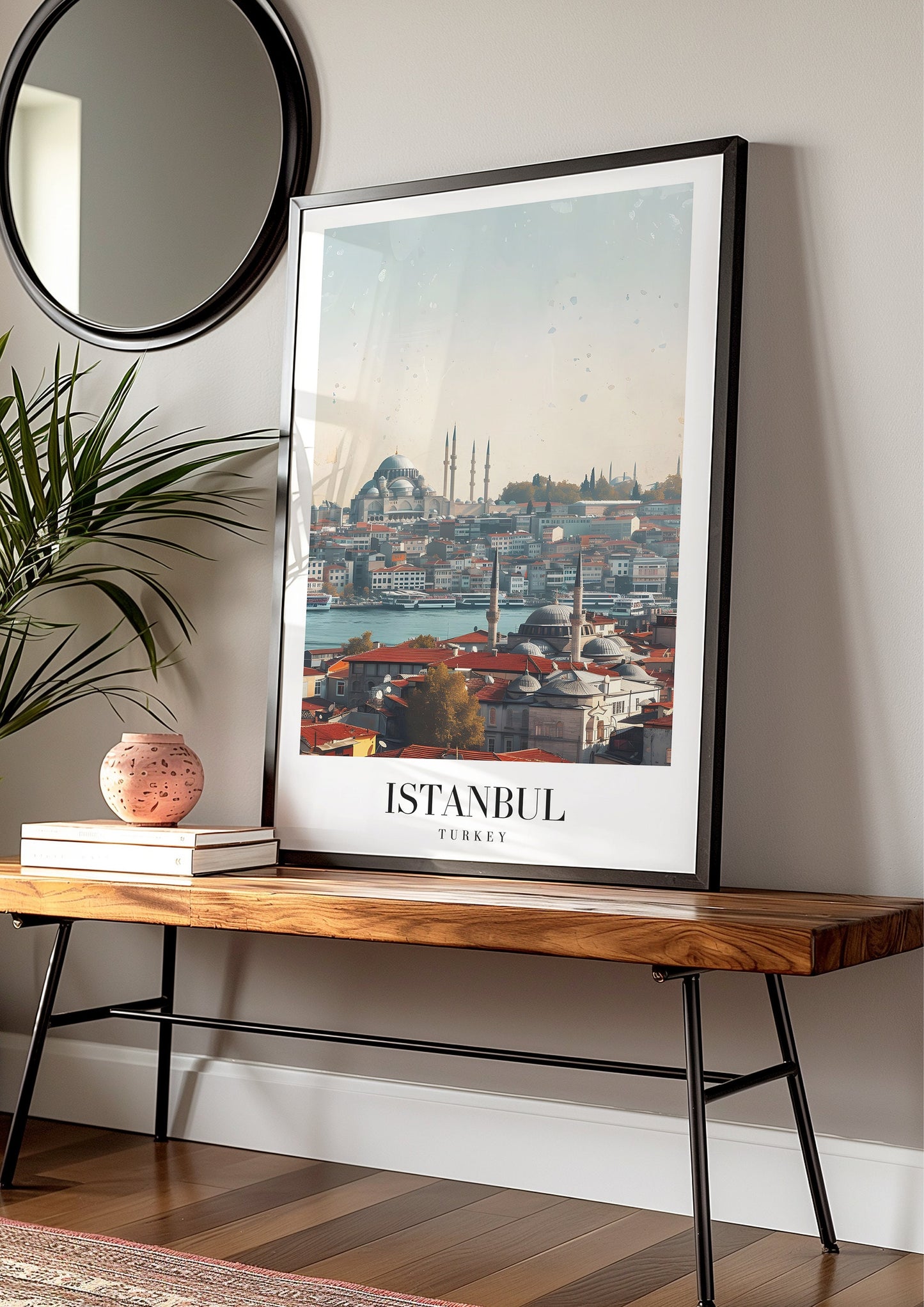 Istanbul City Skyline Poster, Turkey Travel Art, Bosphorus View Print, Istanbul Wall Art, Cityscape Photography, Istanbul Landmark Poster