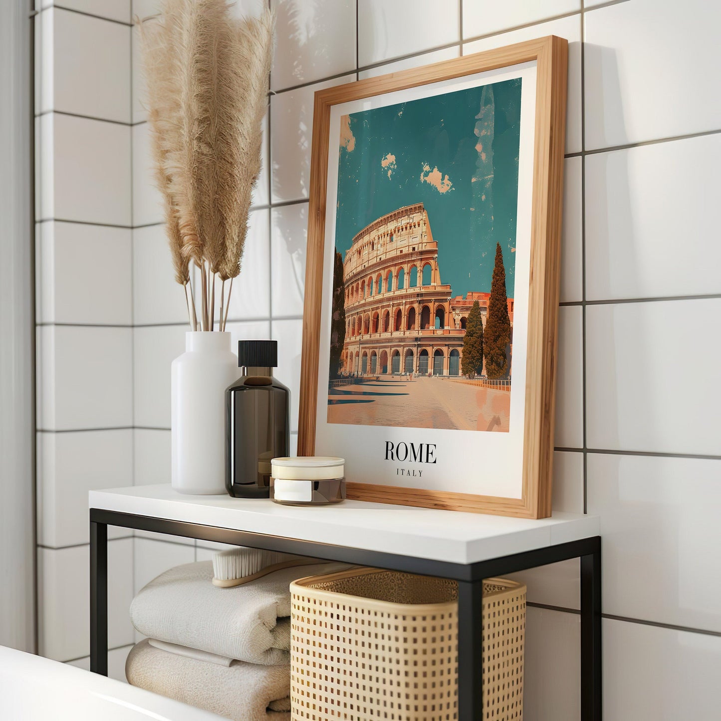 Rome Colosseum Poster, Italy Travel Art, Rome Landmark Print, Colosseum Wall Art, Cityscape Photography, Rome Italy Poster, Rome Art