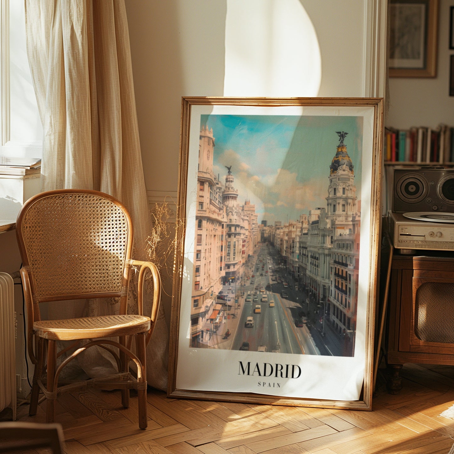 Madrid Cityscape Poster, Spain Travel Art, Madrid Print, Gran Via Wall Art, Madrid Photography, Spanish Cityscape, Madrid Spain Poster