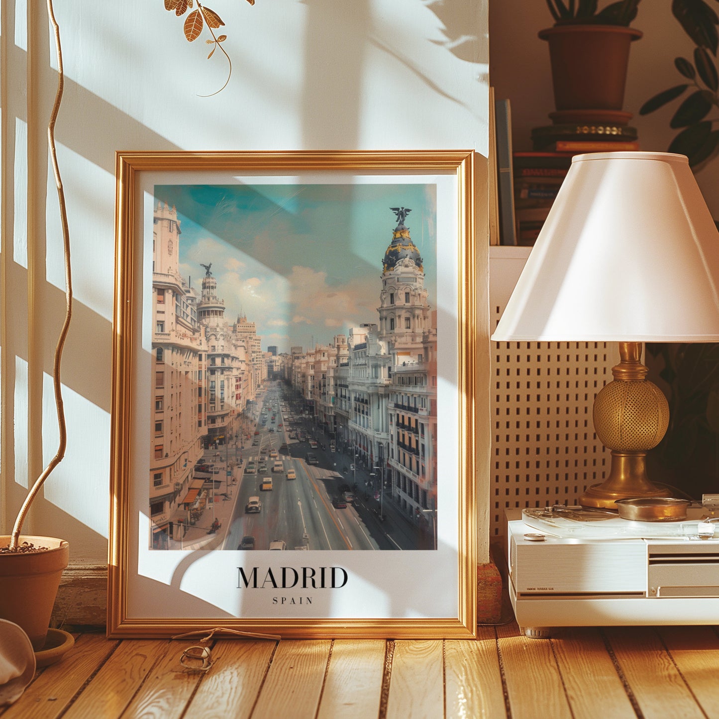 Madrid Cityscape Poster, Spain Travel Art, Madrid Print, Gran Via Wall Art, Madrid Photography, Spanish Cityscape, Madrid Spain Poster