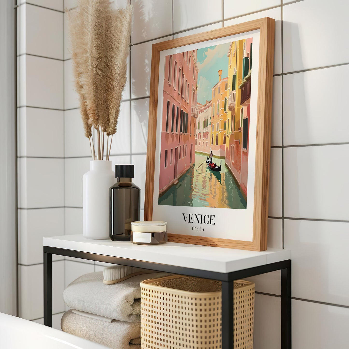 Venice Italy Poster, Venetian Canal Print, Venice Gondola Wall Art, Italy Travel Poster, Italian Cityscape, Venice Photography, Venice Art