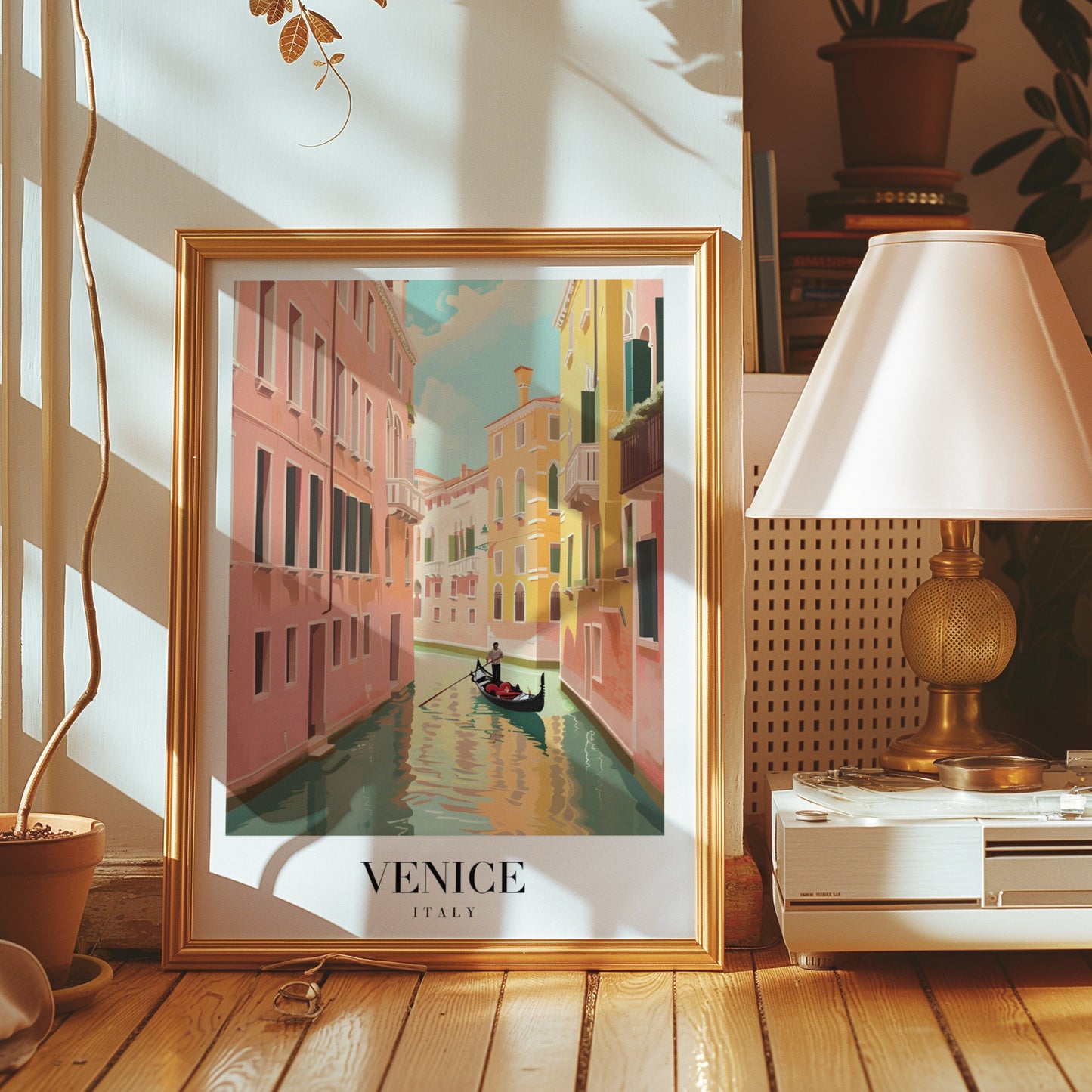 Venice Italy Poster, Venetian Canal Print, Venice Gondola Wall Art, Italy Travel Poster, Italian Cityscape, Venice Photography, Venice Art