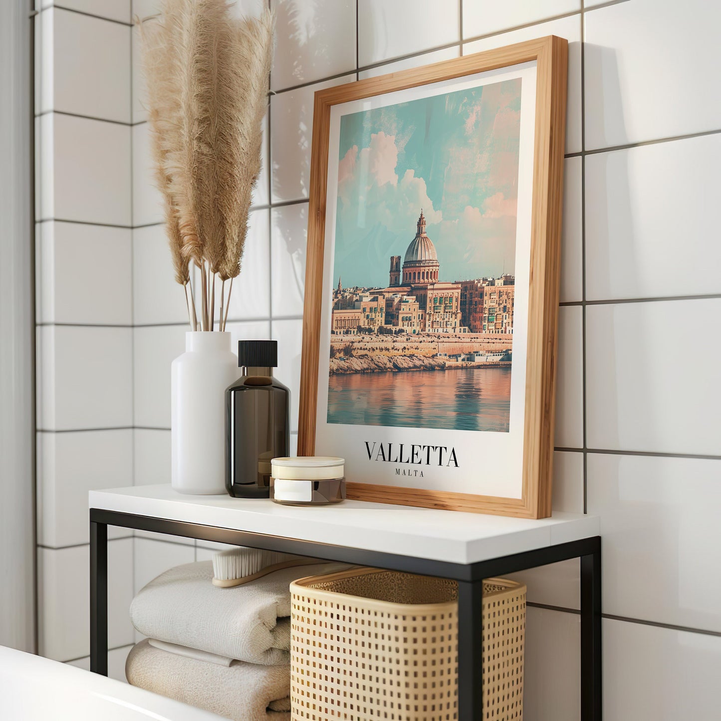 Valletta Poster, Malta Cityscape Wall Art, Historic Valletta Print, Retro Travel Poster, Malta Architecture Art, Mediterranean City Decor