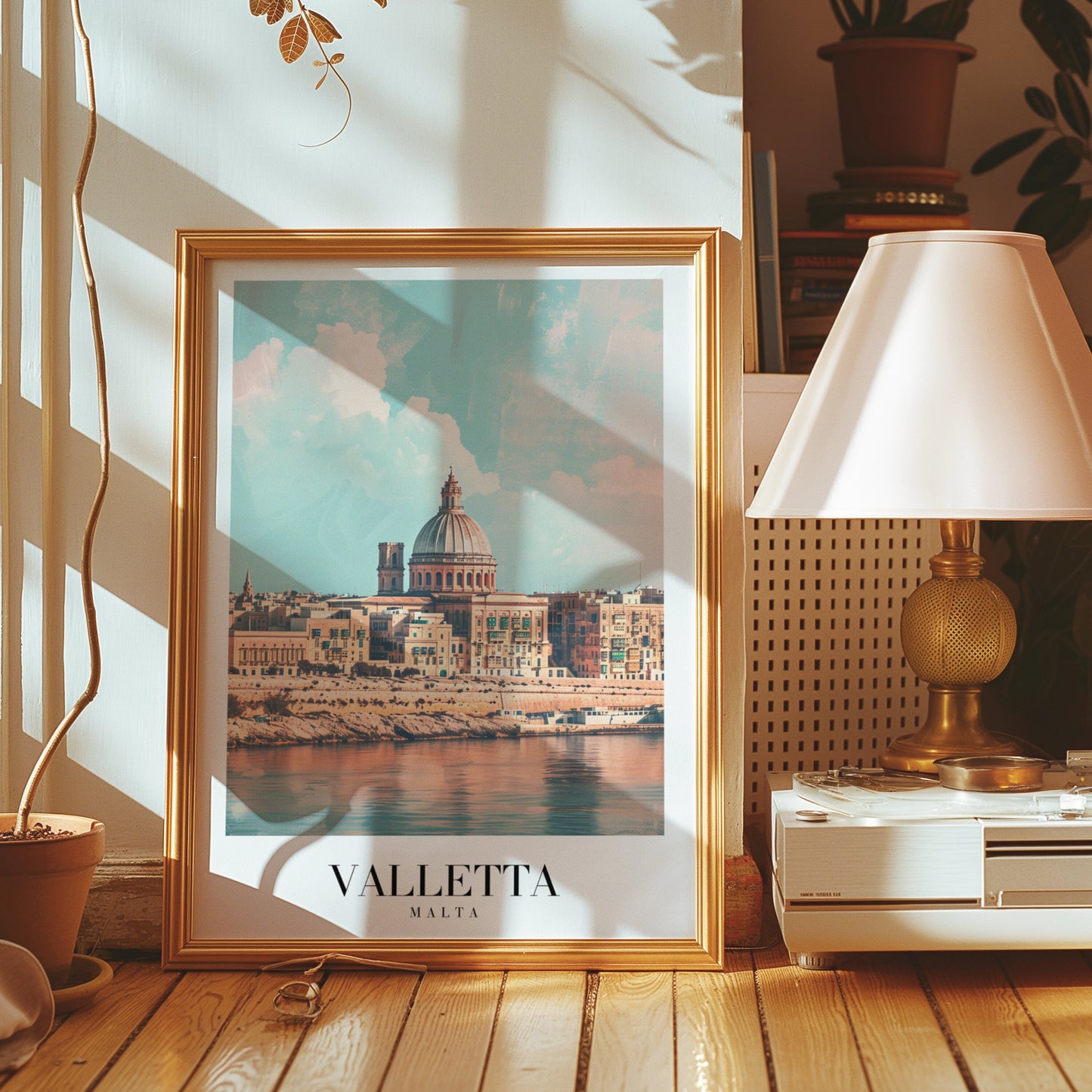 Valletta Poster, Malta Cityscape Wall Art, Historic Valletta Print, Retro Travel Poster, Malta Architecture Art, Mediterranean City Decor