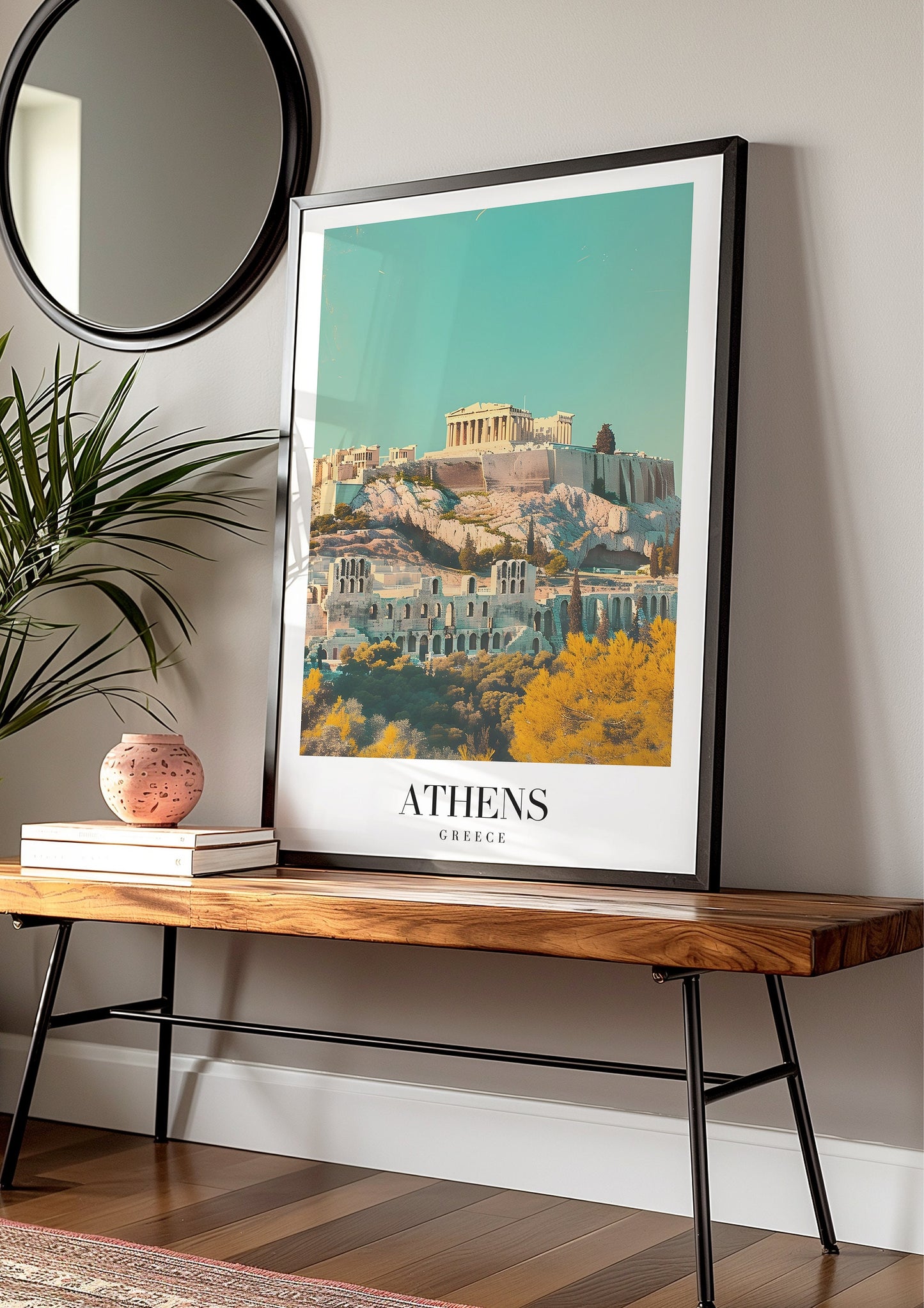 Athens Greece Acropolis Poster, Ancient Greece Wall Art, Parthenon Art Print, Greek Architecture Poster, Travel Greece Decor, Athens Skyline