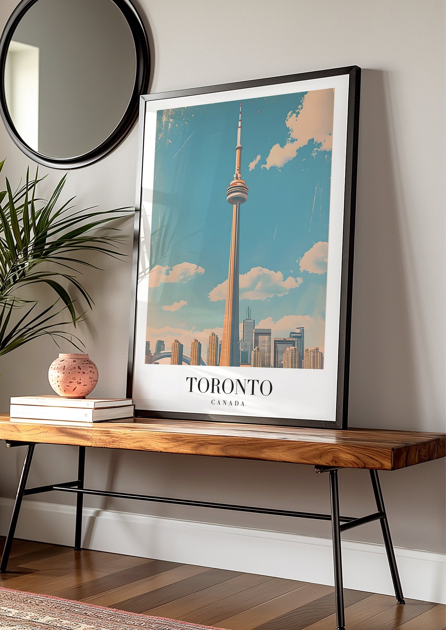 Toronto Canada Poster, CN Tower Wall Art, Skyline Cityscape Print, Modern City Decor, Toronto Travel Art, Canada Art Print, Toronto Poster