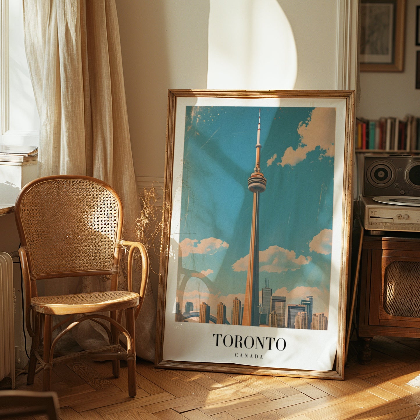 Toronto Canada Poster, CN Tower Wall Art, Skyline Cityscape Print, Modern City Decor, Toronto Travel Art, Canada Art Print, Toronto Poster