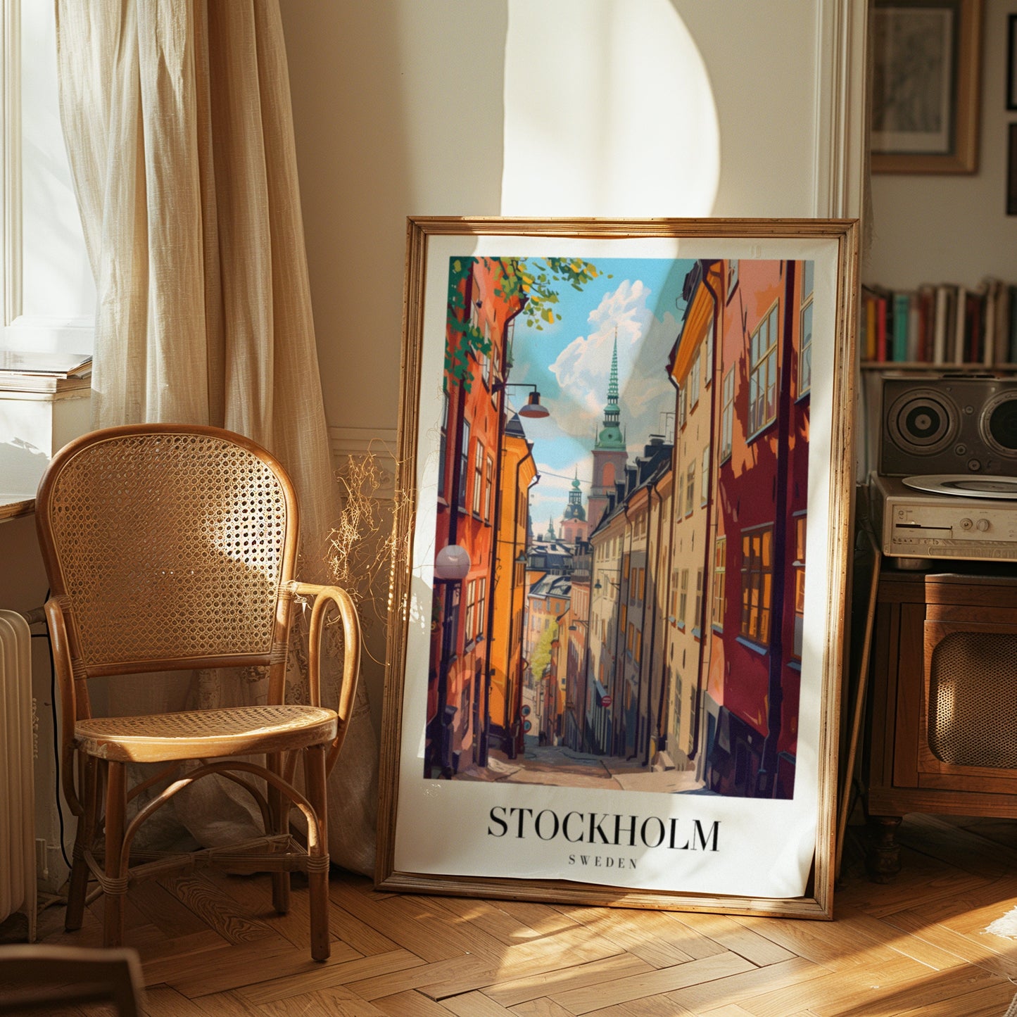 Stockholm Sweden Poster, Gamla Stan Wall Art, Old Town Print, Scandinavian Decor, Stockholm Cityscape Art, Swedish Architecture Poster