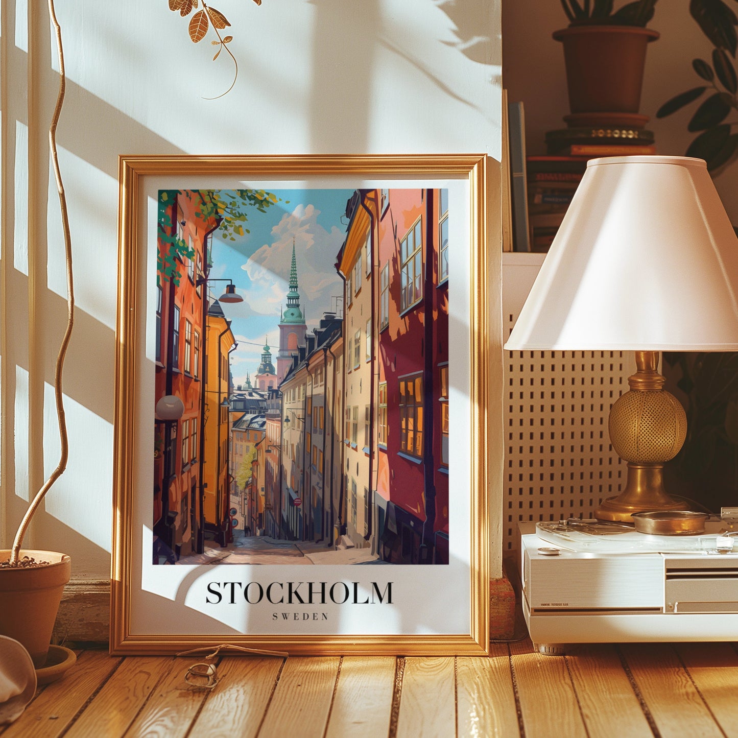 Stockholm Sweden Poster, Gamla Stan Wall Art, Old Town Print, Scandinavian Decor, Stockholm Cityscape Art, Swedish Architecture Poster