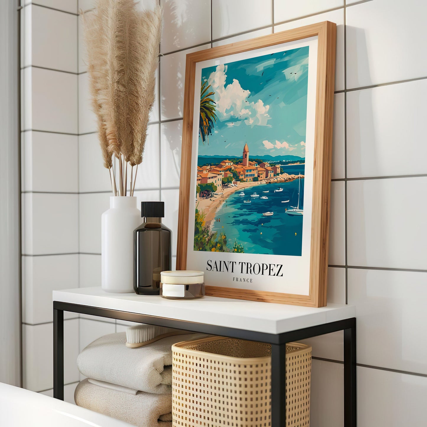 Saint Tropez France Poster, French Riviera Wall Art, Coastal Town Print, Mediterranean Decor, Saint Tropez Travel Poster, Summer Beach Art