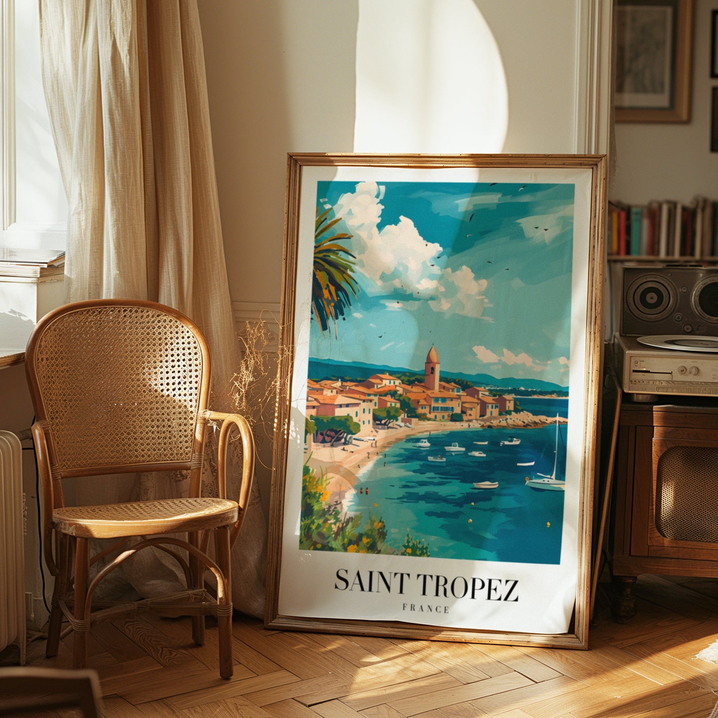 Saint Tropez France Poster, French Riviera Wall Art, Coastal Town Print, Mediterranean Decor, Saint Tropez Travel Poster, Summer Beach Art