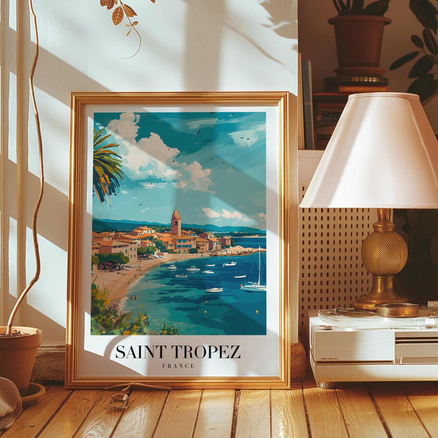 Saint Tropez France Poster, French Riviera Wall Art, Coastal Town Print, Mediterranean Decor, Saint Tropez Travel Poster, Summer Beach Art