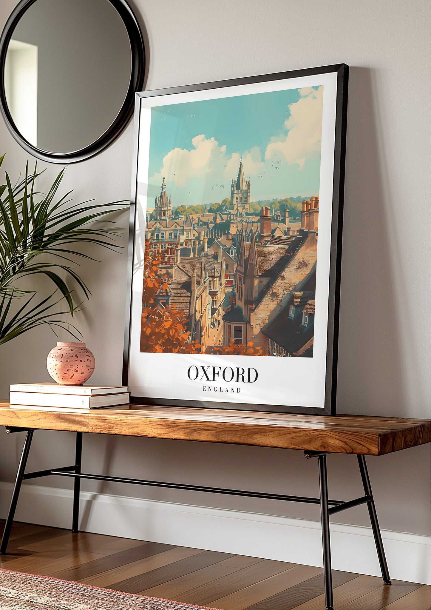 Oxford City Poster, Oxford Travel Print, England Wall Art, University of Oxford Architecture, British Cityscape Poster, UK Travel Decor