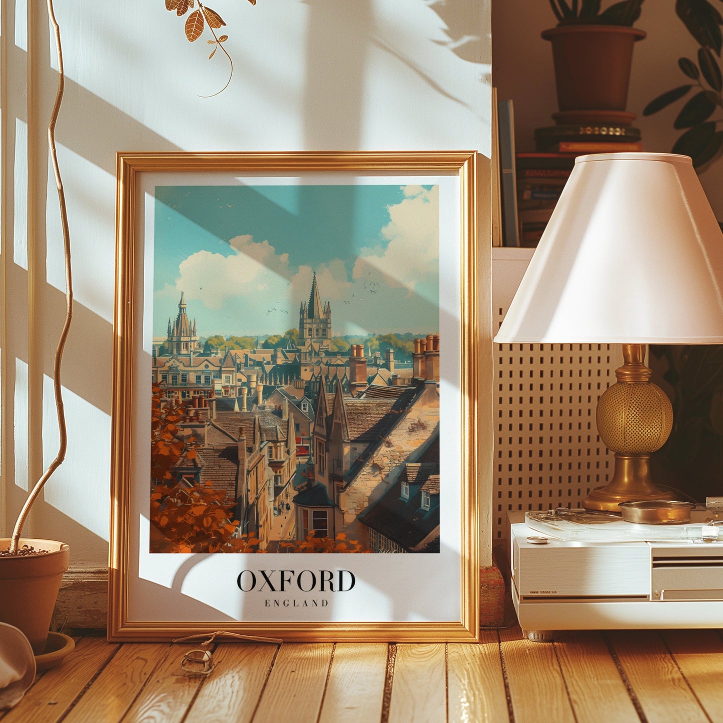 Oxford City Poster, Oxford Travel Print, England Wall Art, University of Oxford Architecture, British Cityscape Poster, UK Travel Decor