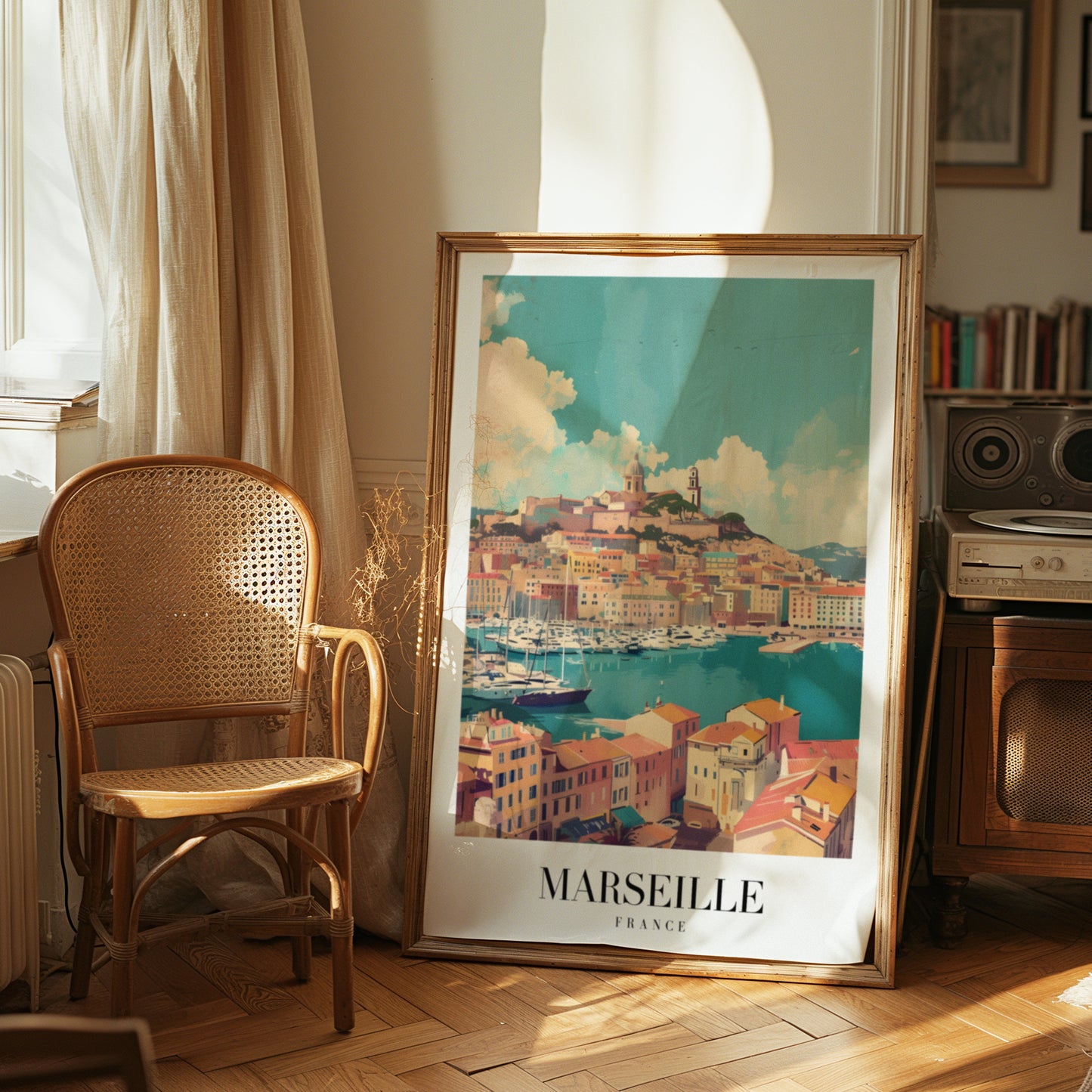 Marseille City Poster, France Travel Print, Coastal Wall Art, Mediterranean Landscape Decor, French Cityscape Poster, City Poster, Poster