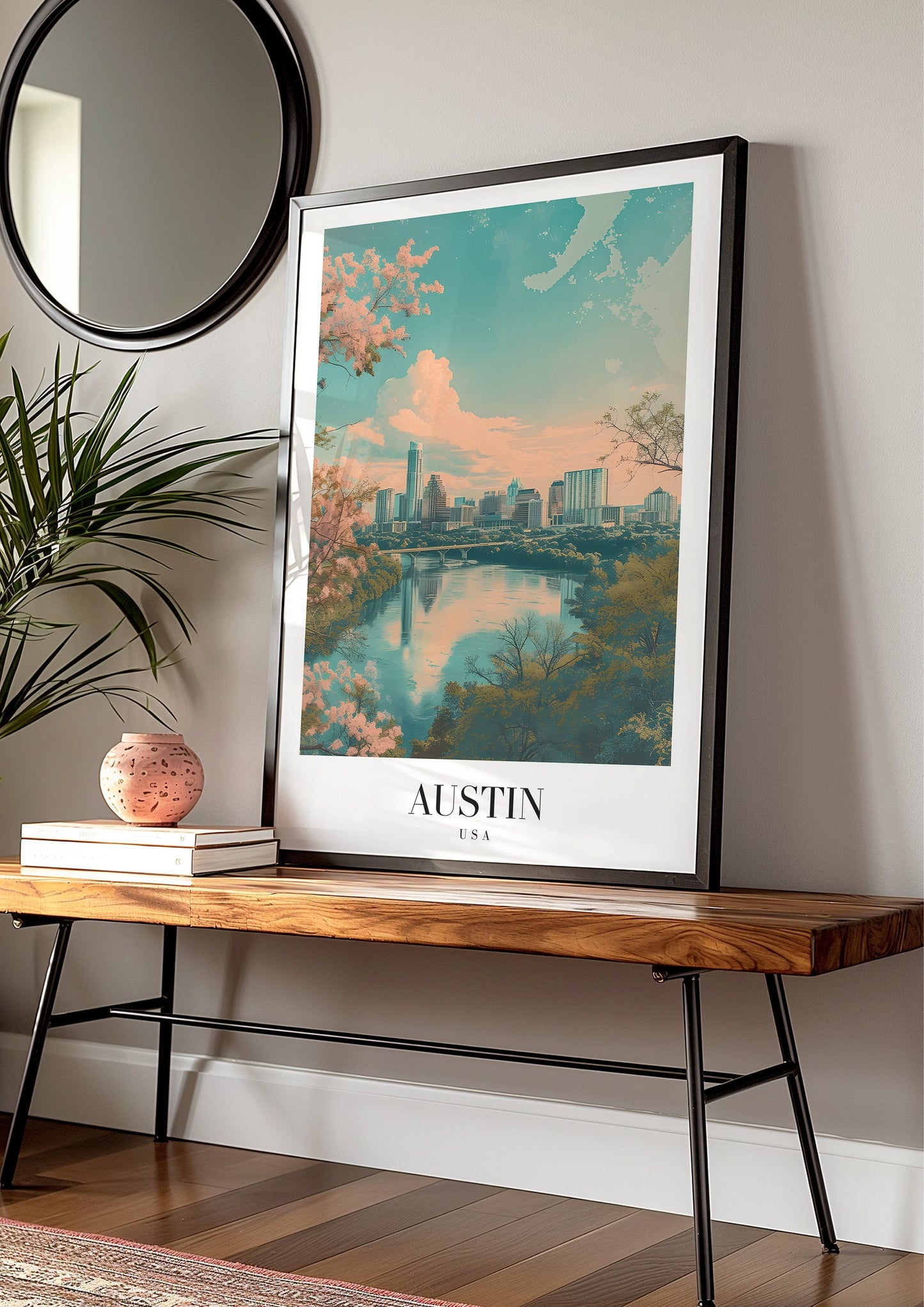 Austin City Poster, USA Travel Print, Skyline Wall Art, Texas Landscape Decor, Cityscape Poster, Urban Art, City Poster, Country Poster