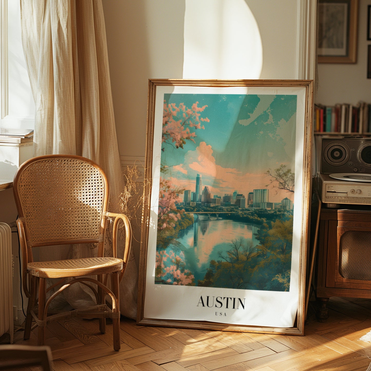 Austin City Poster, USA Travel Print, Skyline Wall Art, Texas Landscape Decor, Cityscape Poster, Urban Art, City Poster, Country Poster