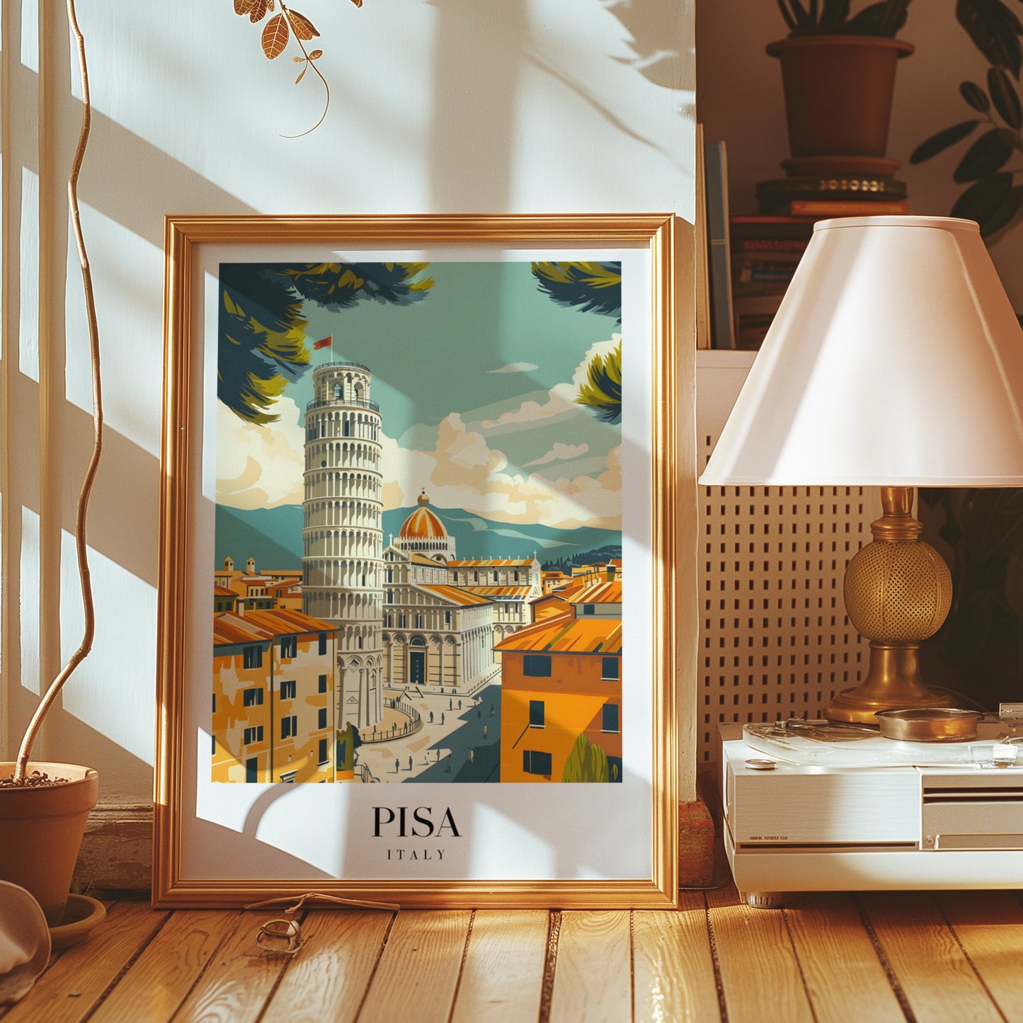 Pisa Poster, Italy Travel Art, Leaning Tower of Pisa Print, Italian Landmark Wall Decor, Pisa Cityscape, Italy Architecture Art, City Poster