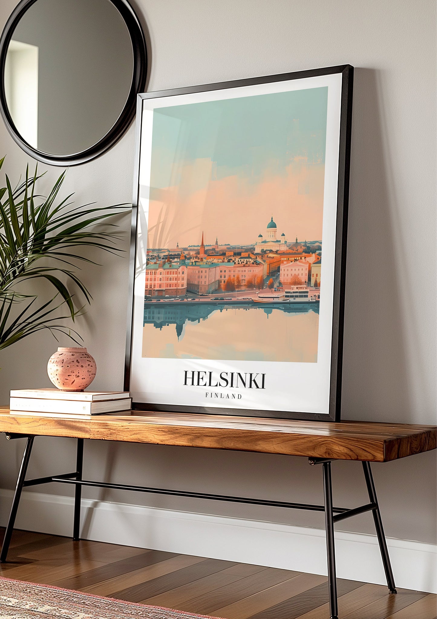 Helsinki Poster, Finland Travel Art, Helsinki Cityscape Print, Finnish Landmark Wall Decor, Helsinki Skyline, Finland Architecture Art, Art