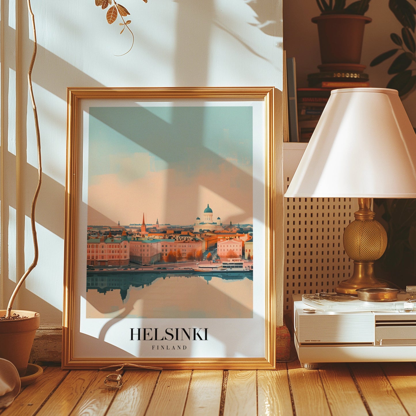 Helsinki Poster, Finland Travel Art, Helsinki Cityscape Print, Finnish Landmark Wall Decor, Helsinki Skyline, Finland Architecture Art, Art